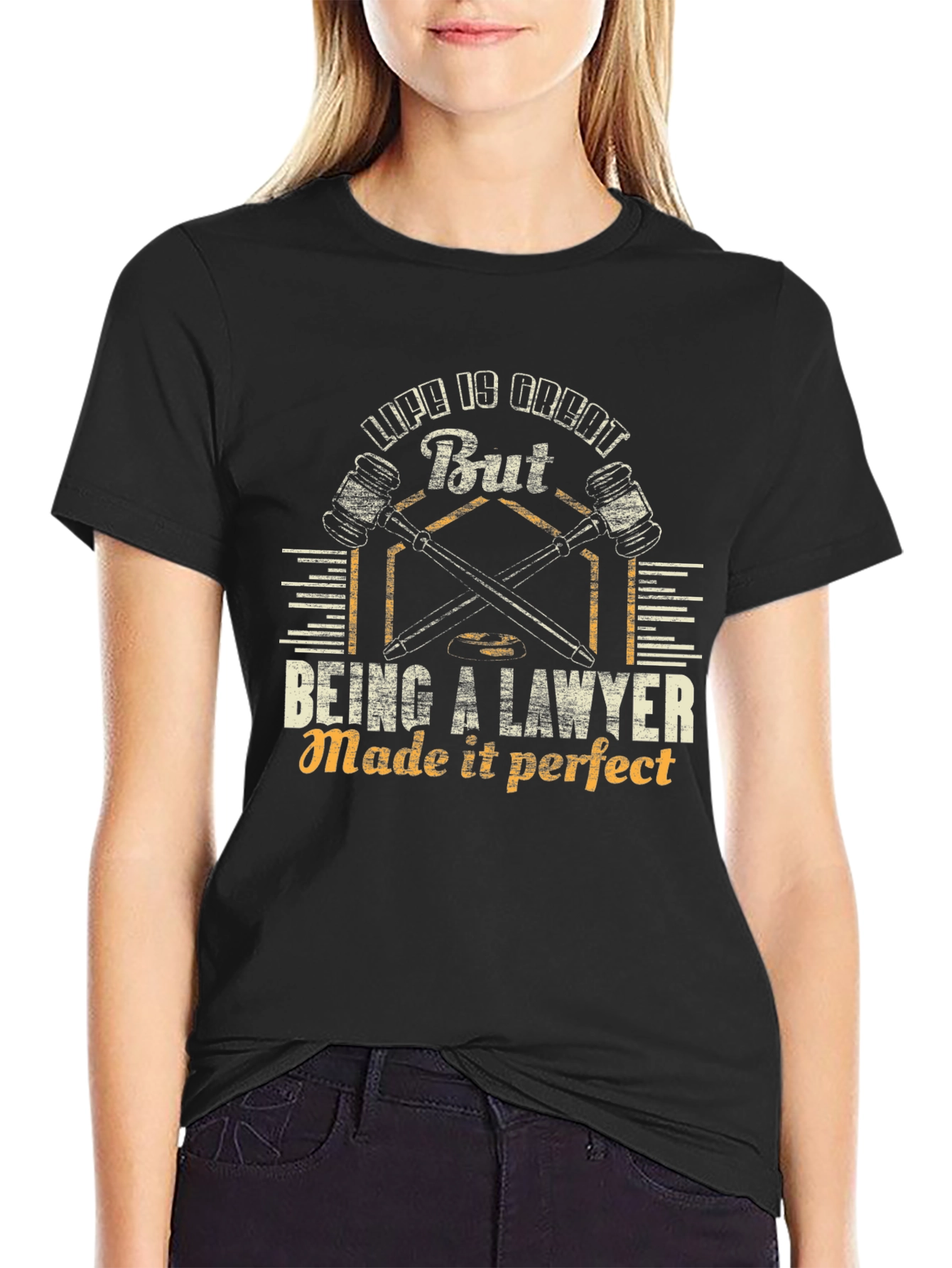Black Lawyer Life T-Shirt - "Life is Great, But Being a Lawyer Made it Perfect" view 2