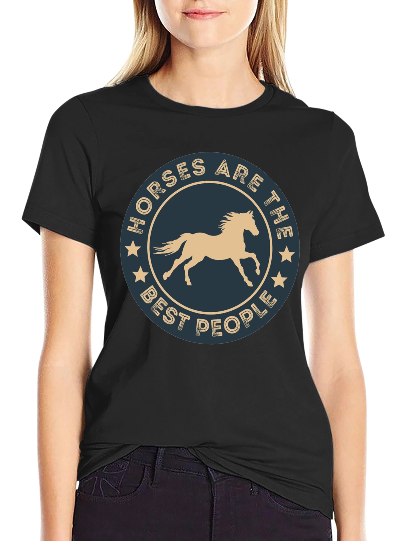 Black Horses Are The Best People T-Shirt view 2