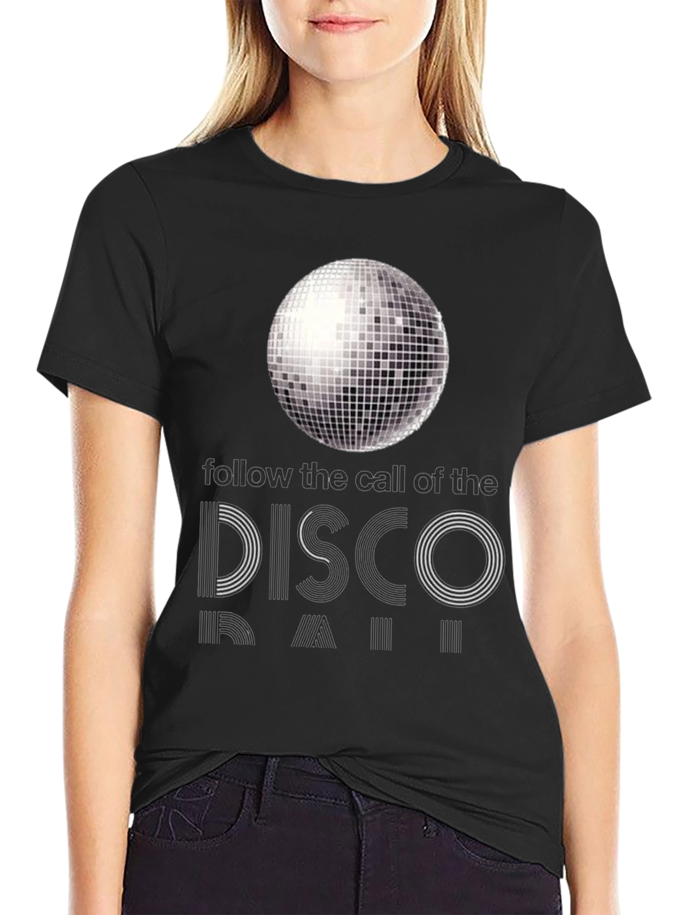 Black Disco Ball T-Shirt - Follow the Call view 2