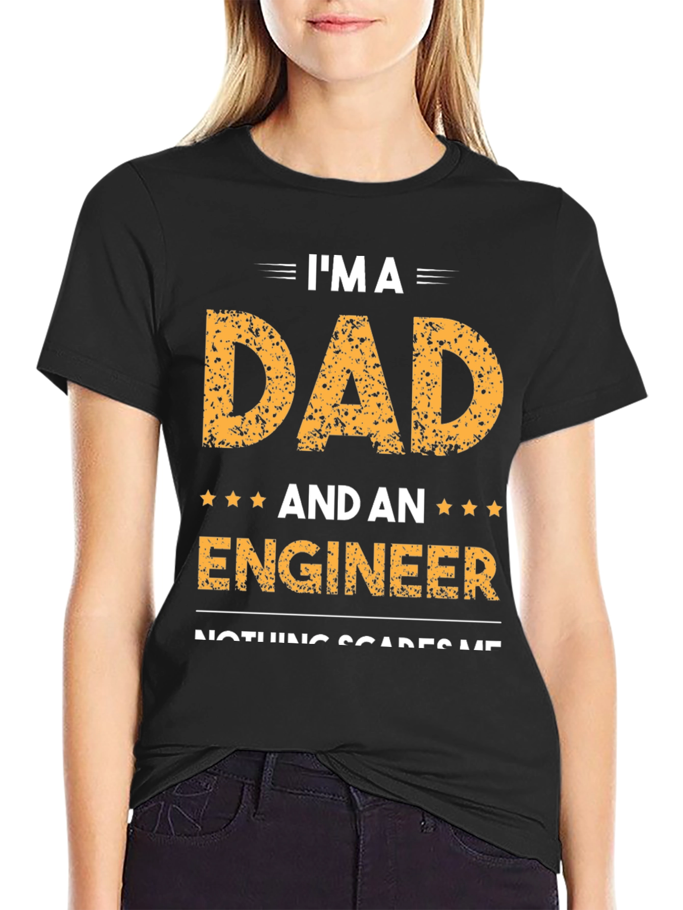 Black Dad and Engineer T-Shirt view 2