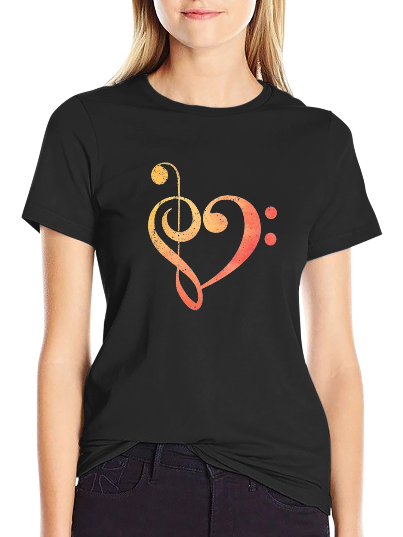 Black Music Heartbeat T-Shirt - Black Graphic Tee view 2