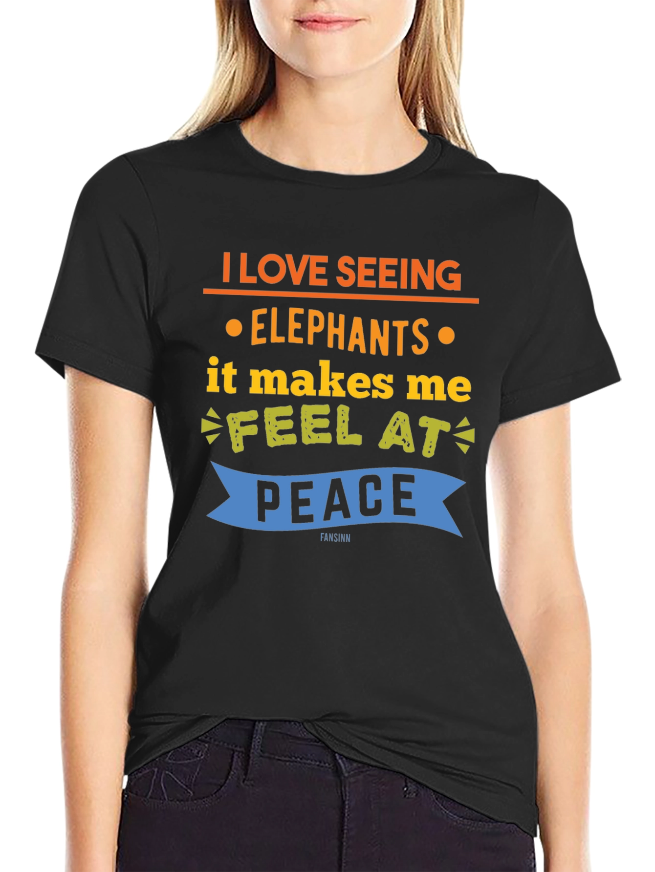 Black Elephant Lover T-Shirt - Feel at Peace Tee view 2