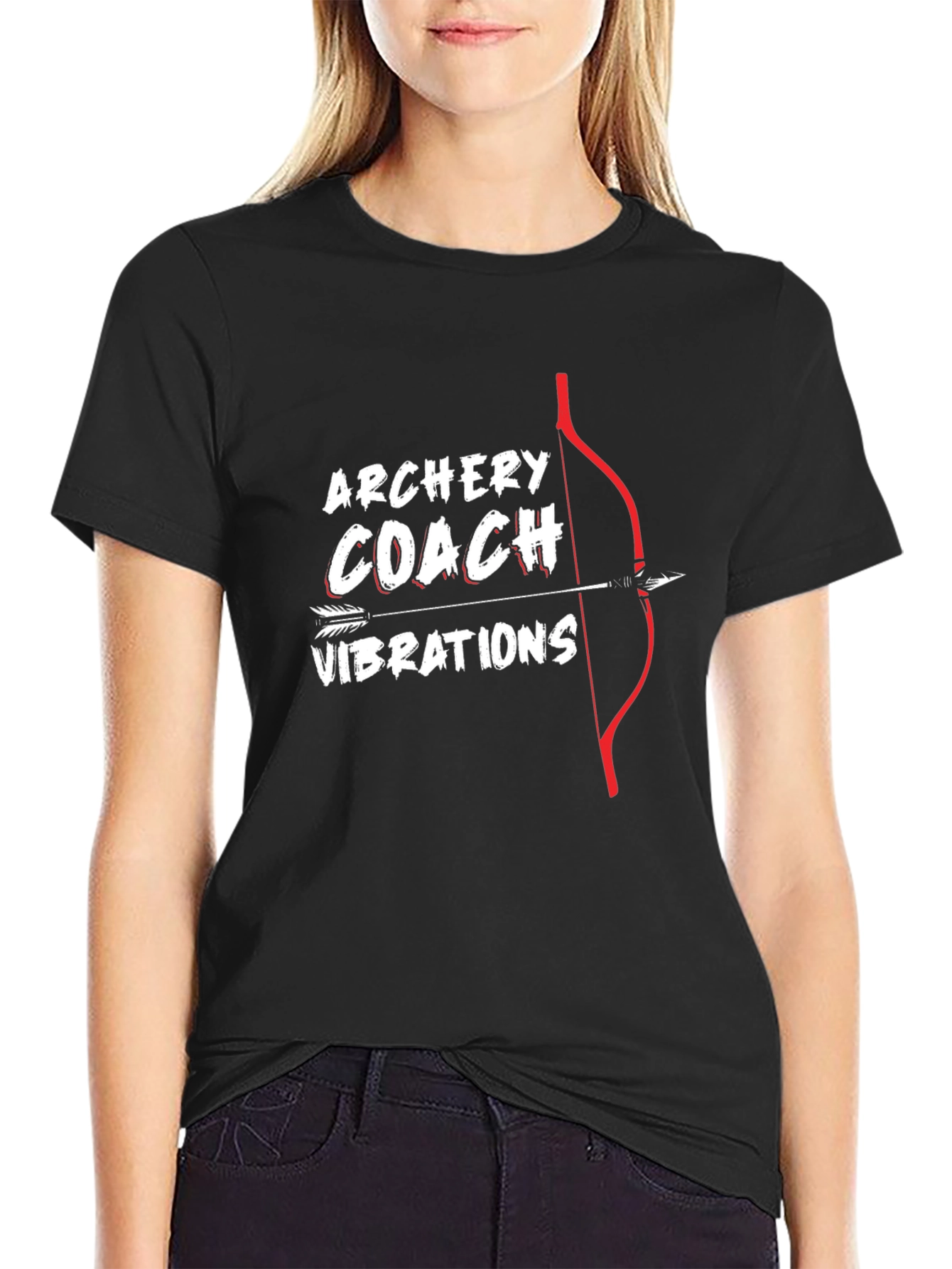 Black Archery Coach T-Shirt Arrow Bow Tee view 2
