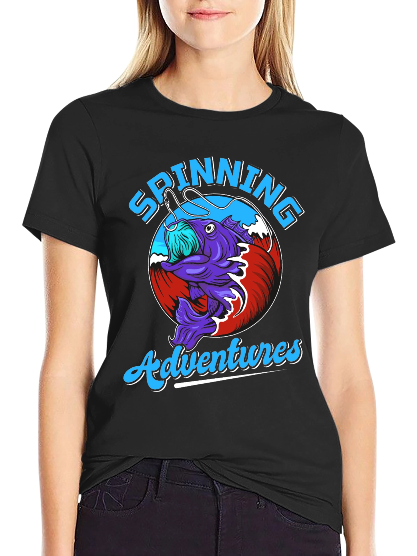 Spinning Adventures Fishing T-Shirt - Unique Design - 2