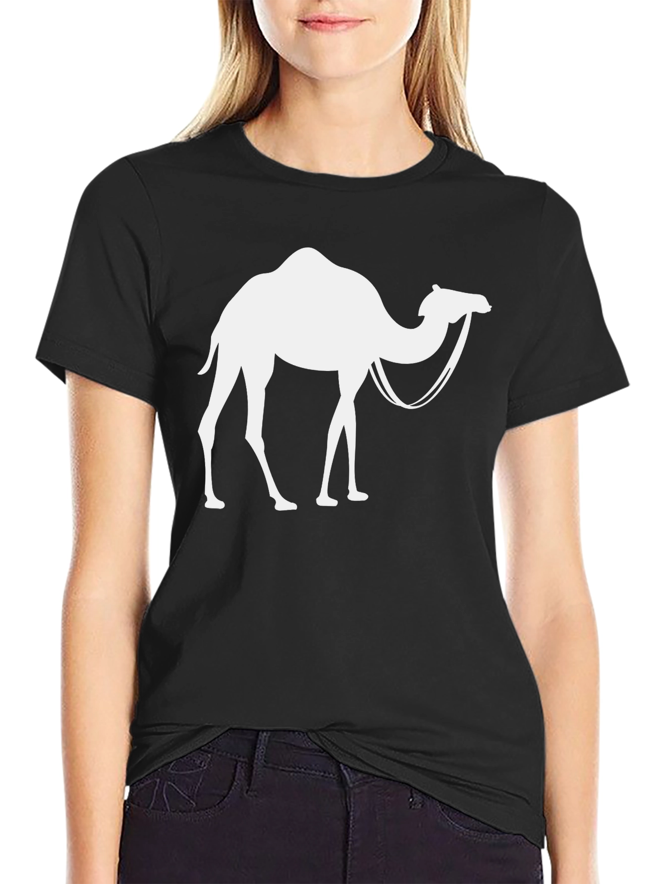 Black Camel Graphic T-Shirt - Classic Crew Neck view 2