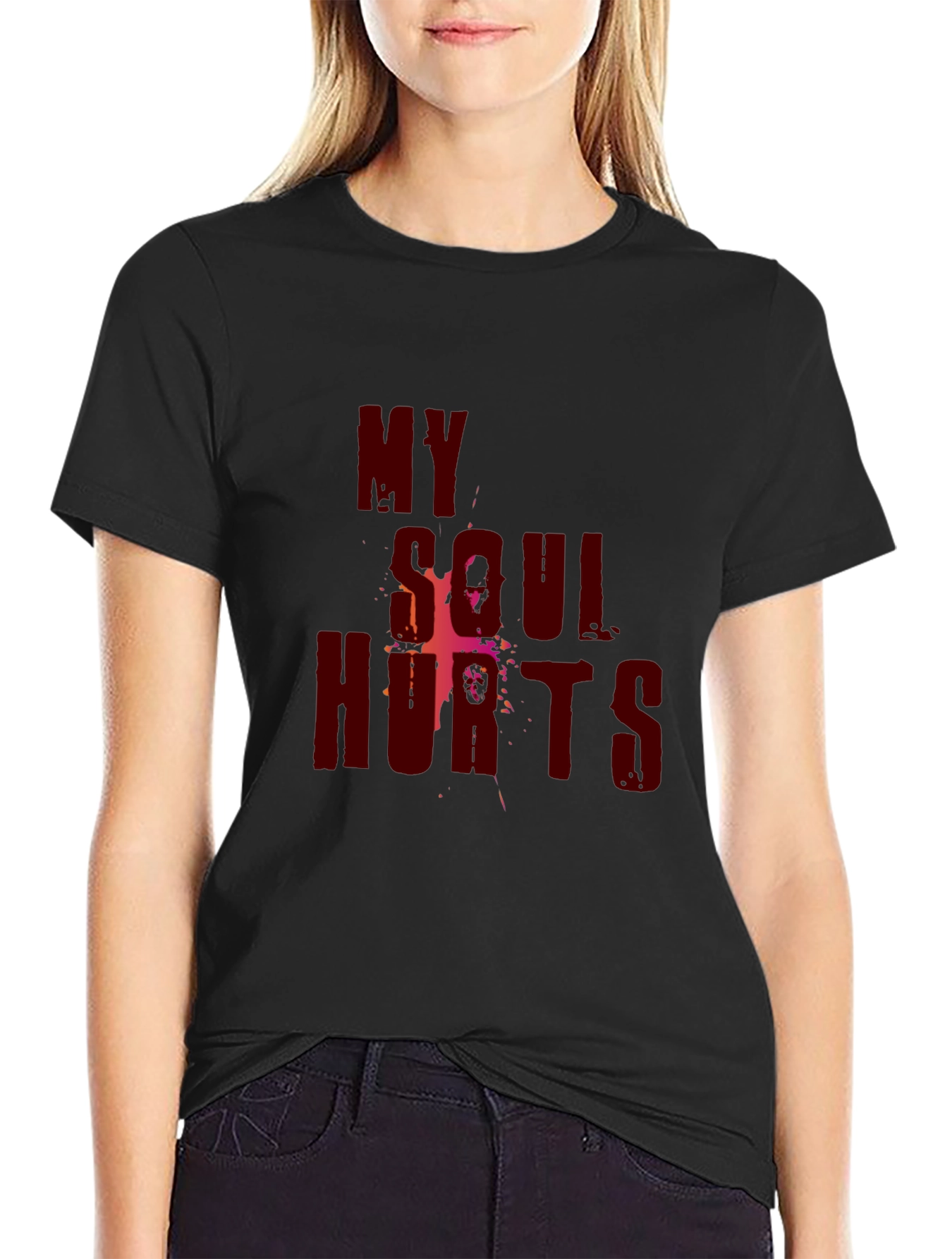Black My Soul Hurts Graphic T-Shirt view 2