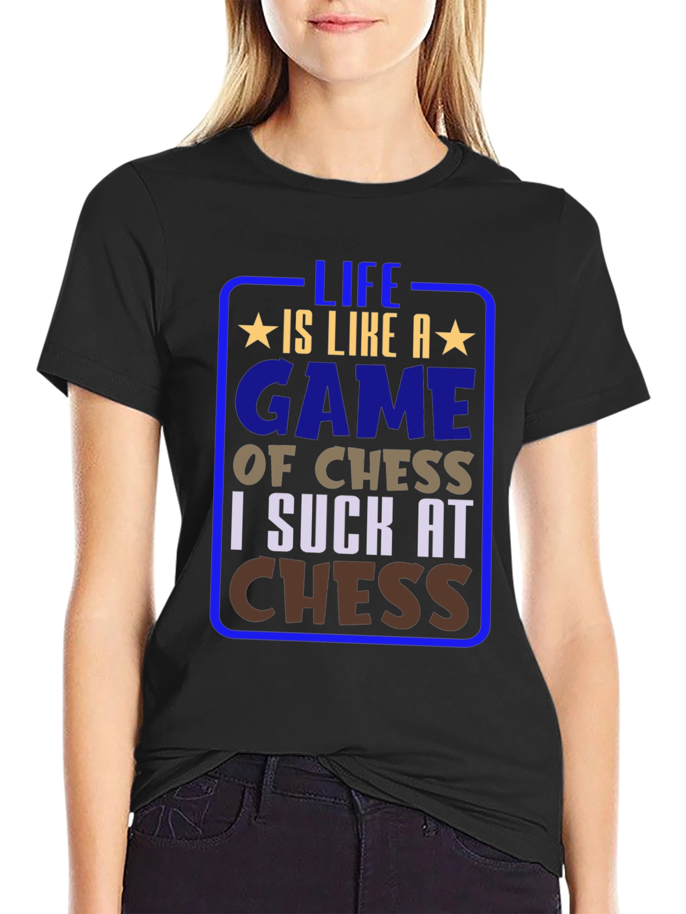 Black Life is Like Chess Graphic T-Shirt view 2