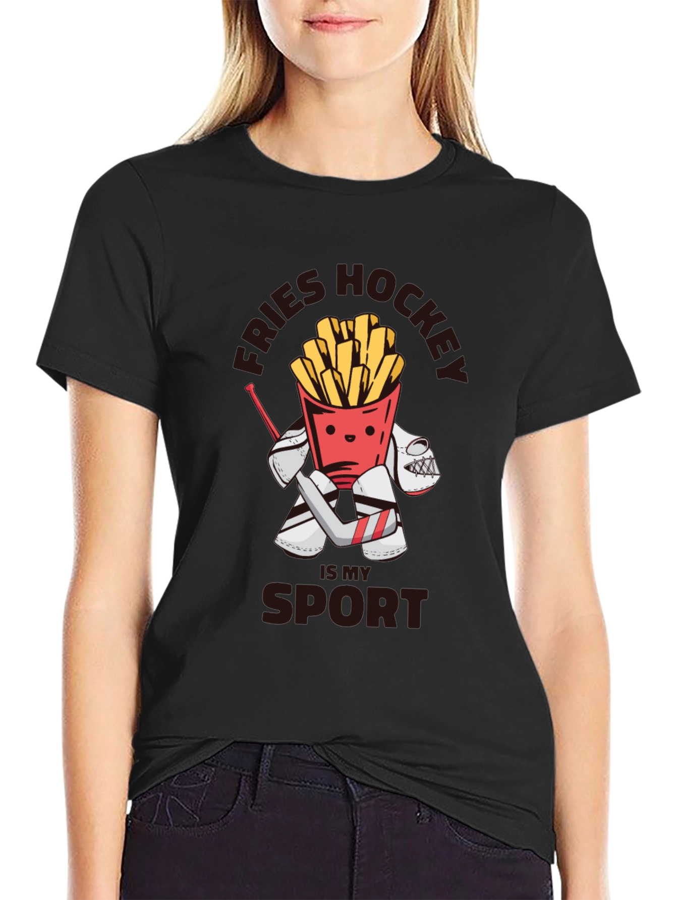 Black Fries Hockey My Sport Graphic T-Shirt view 2