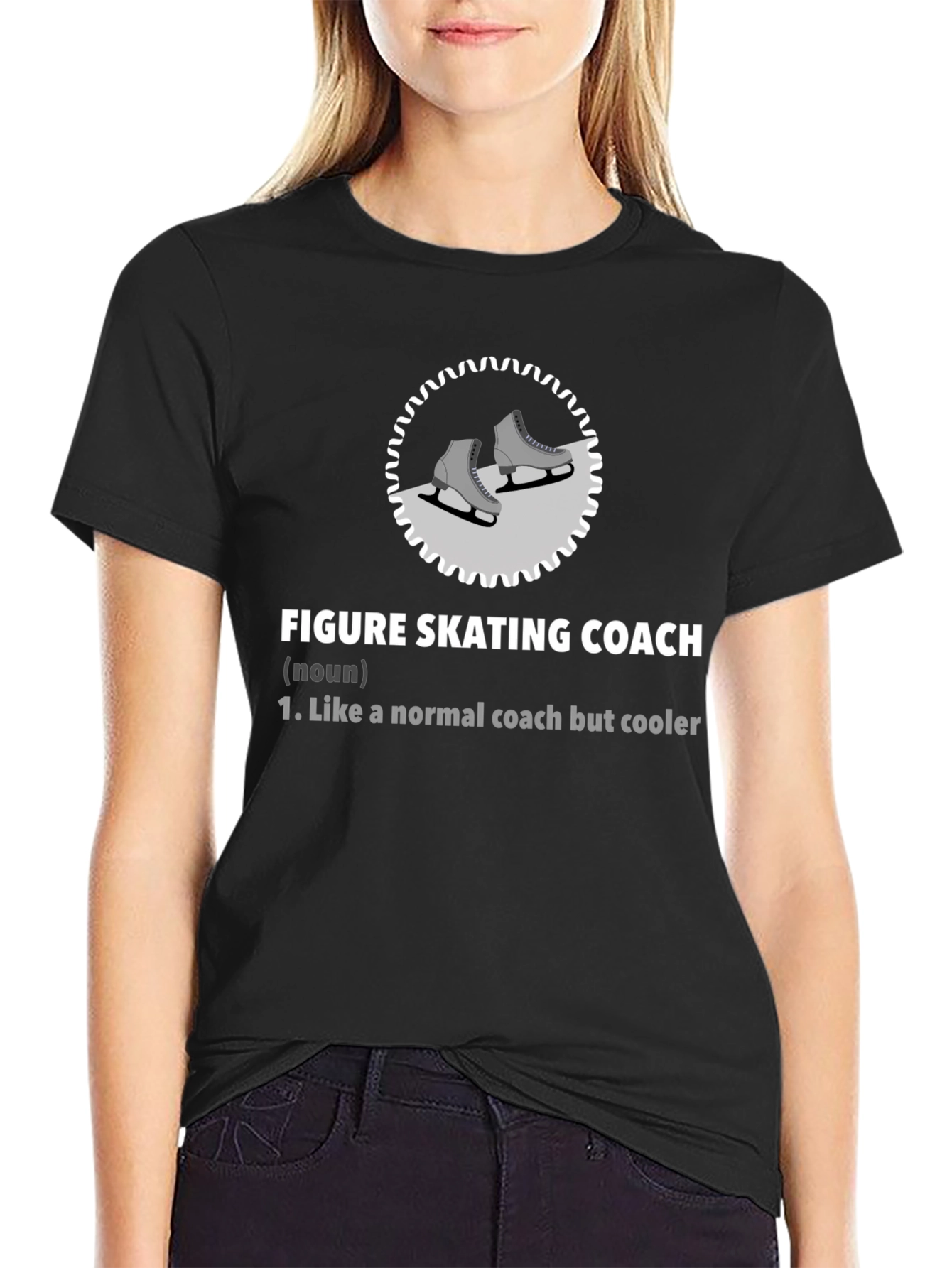 Black Figure Skating Coach T-Shirt: Cool Coach Definition view 2
