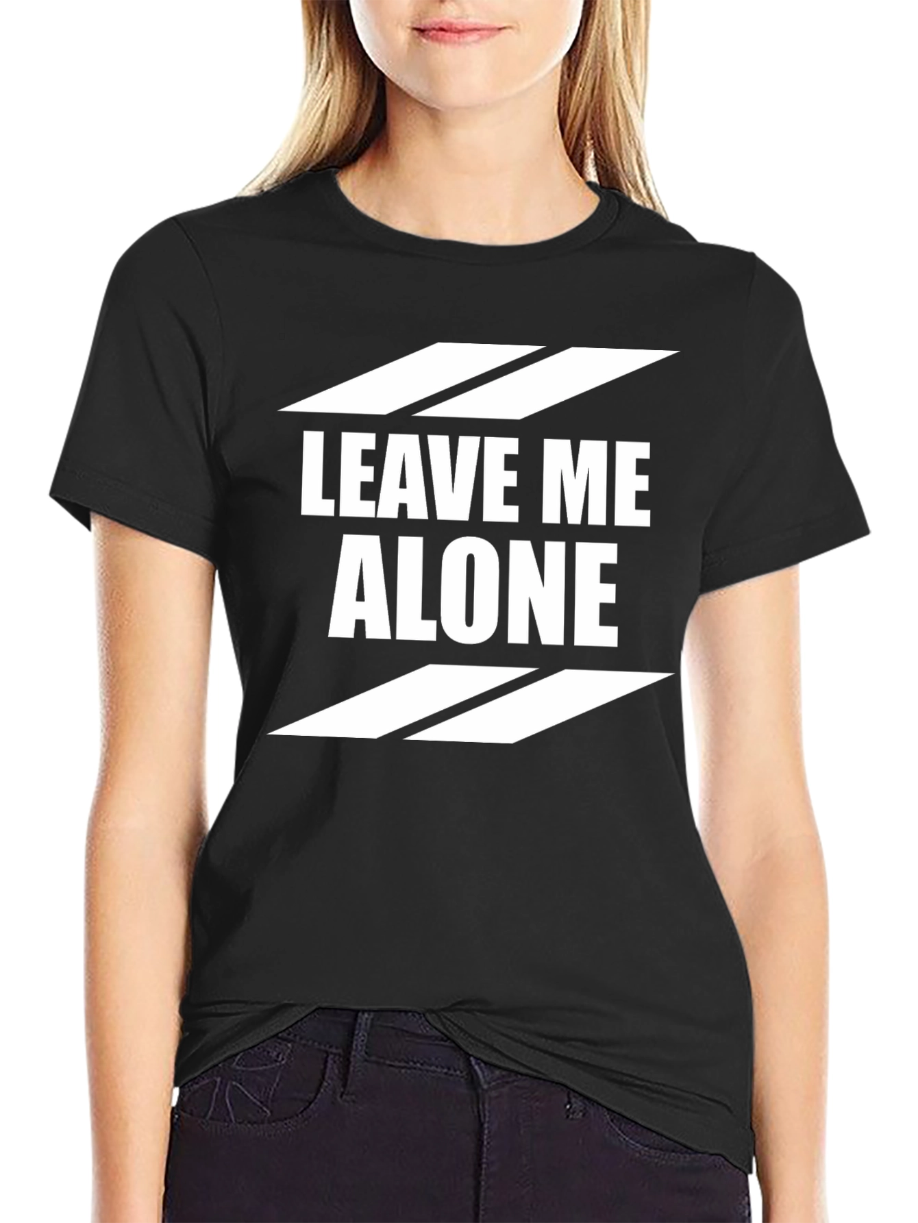 Black Leave Me Alone Graphic T-Shirt - Black view 2