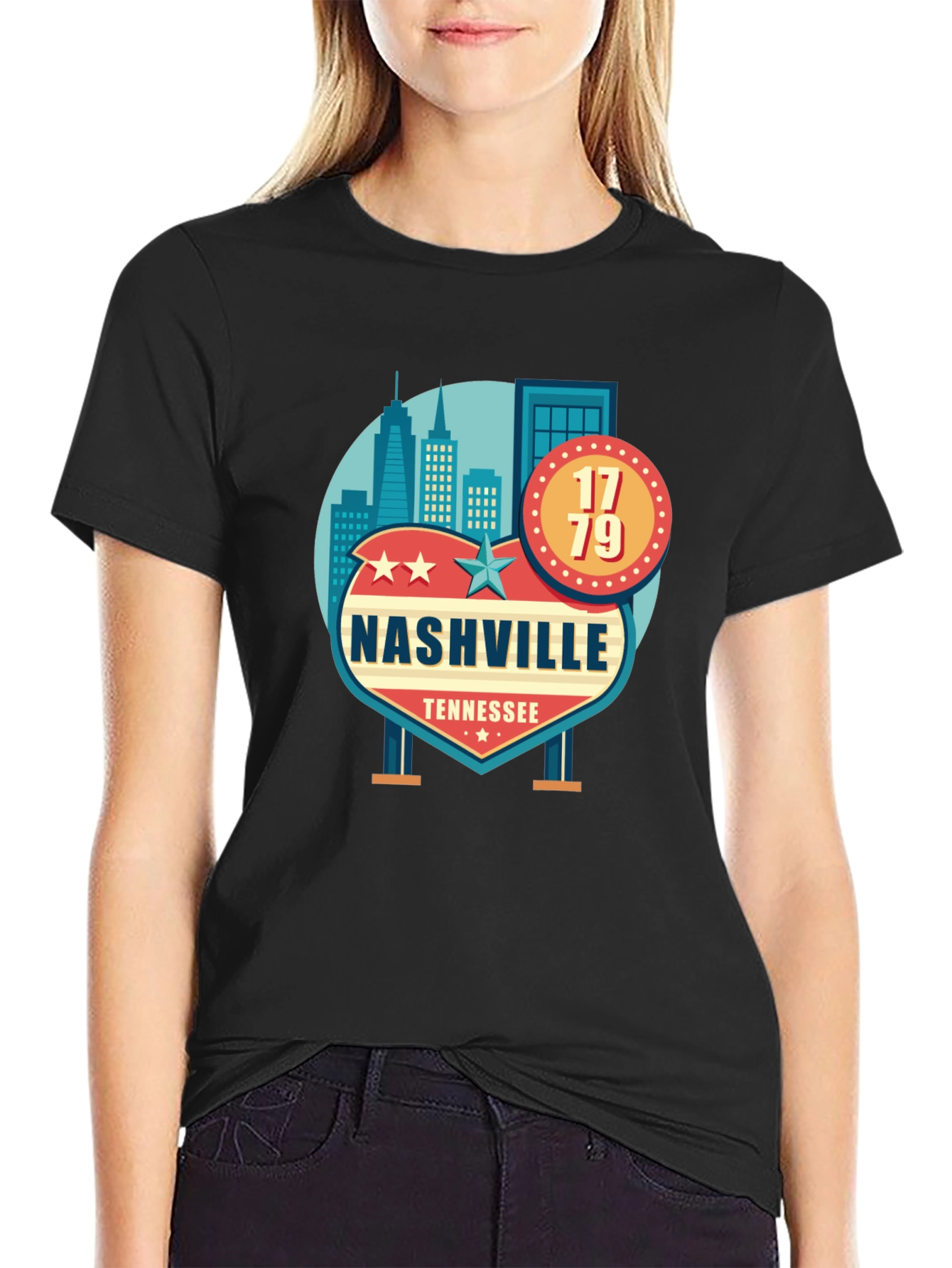 Nashville Tennessee Black T-Shirt - 2