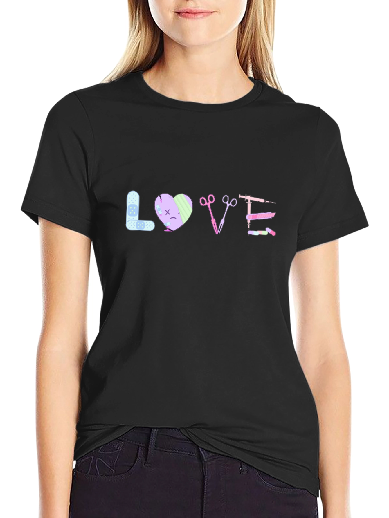 Black Love Nursing T-Shirt view 2