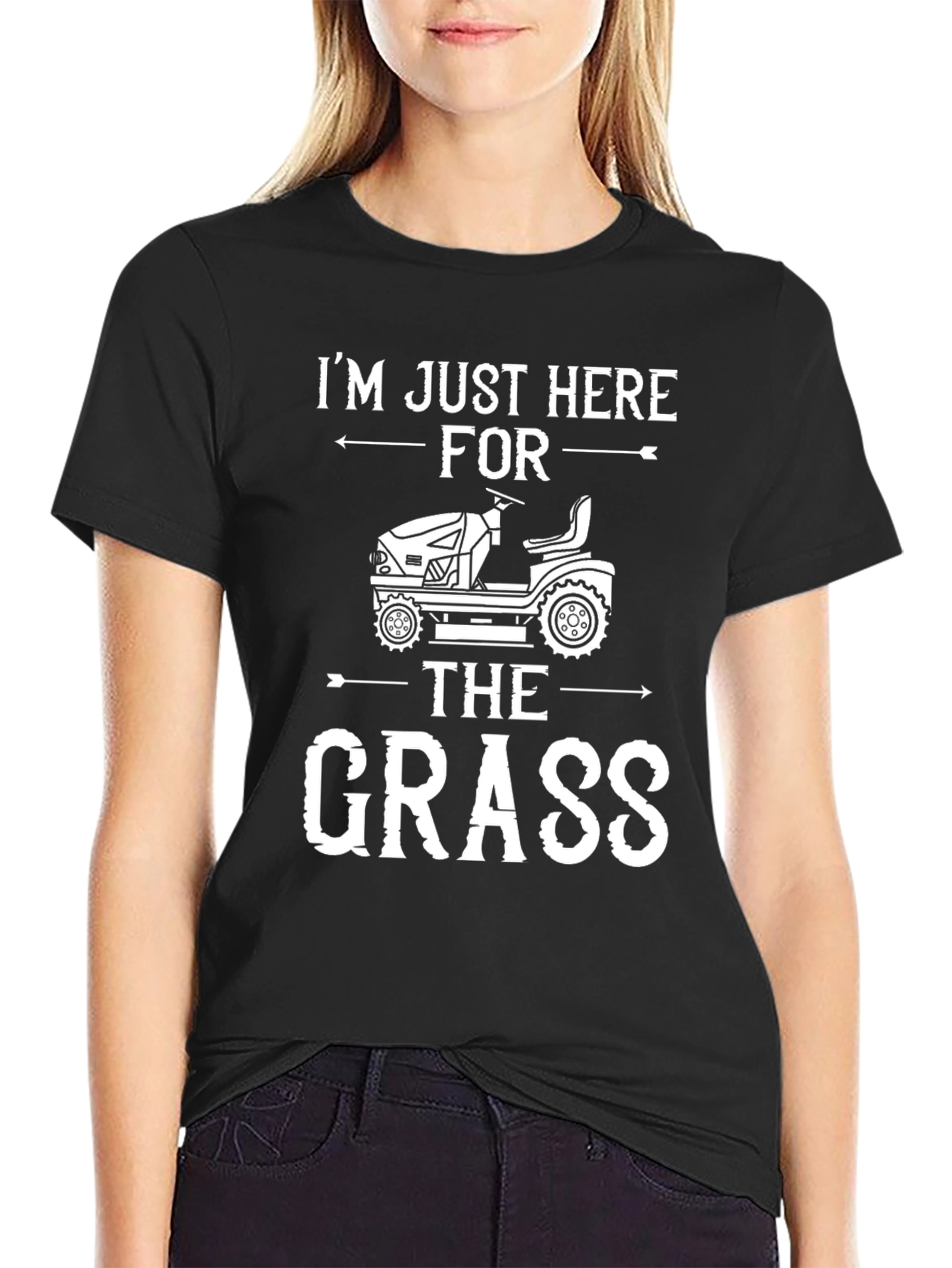 Black I'm Just Here For The Grass Graphic Tee view 2