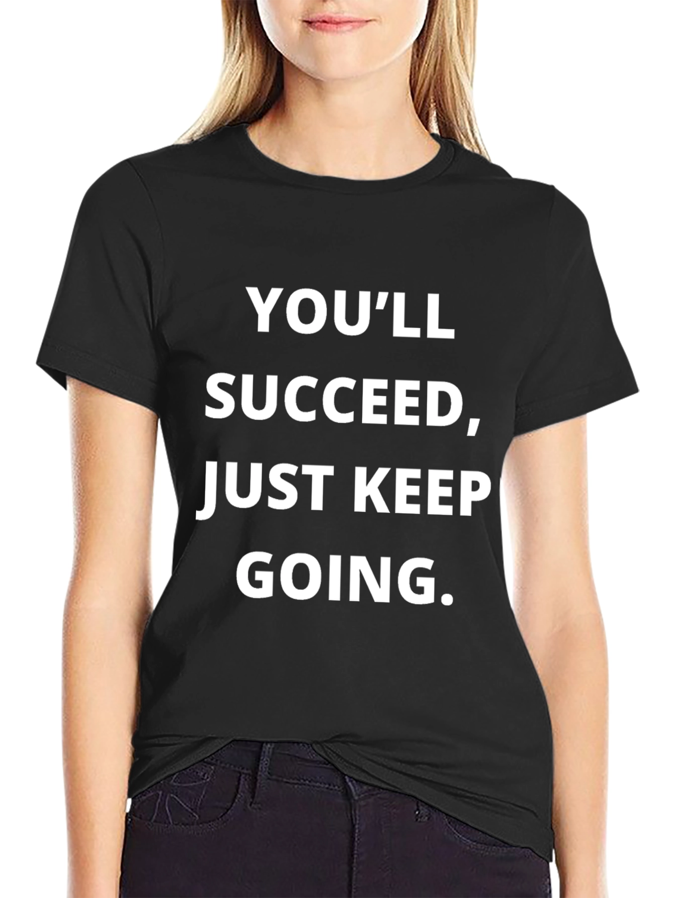 Black Motivational Graphic Tee - You'll Succeed view 2