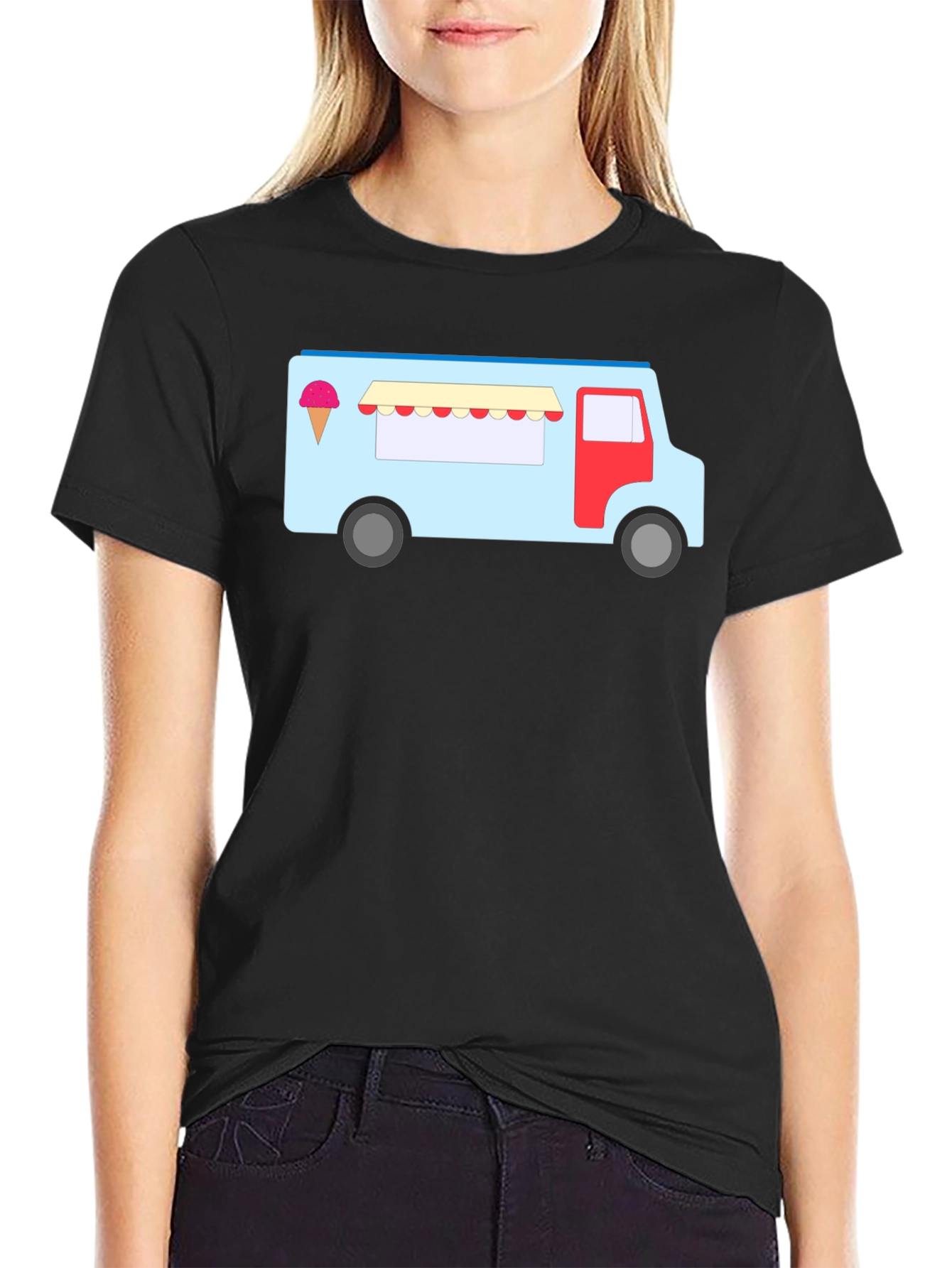 Black Ice Cream Truck Graphic Tee - Fun & Unique T-Shirt view 2