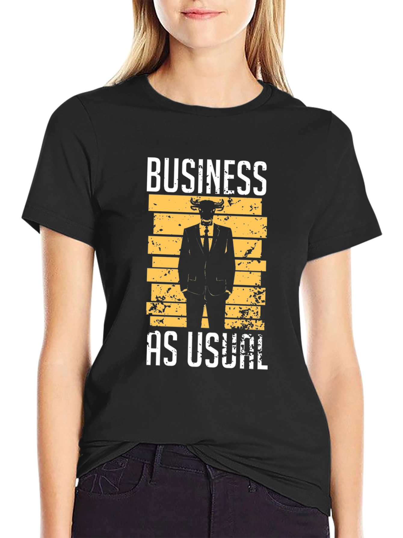 Black Business As Usual Bull T-Shirt view 2