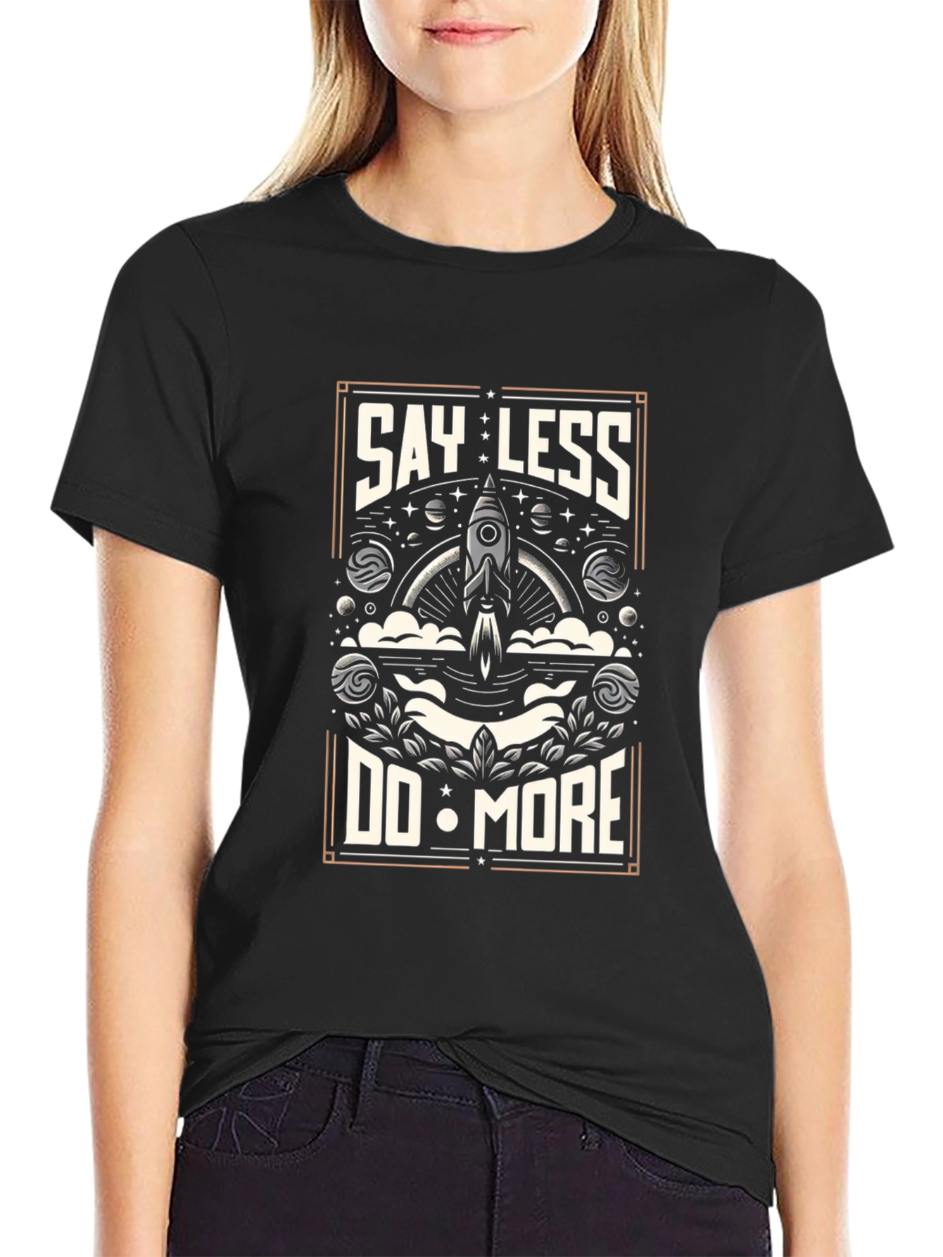 Black Say Less Do More Graphic Tee view 2