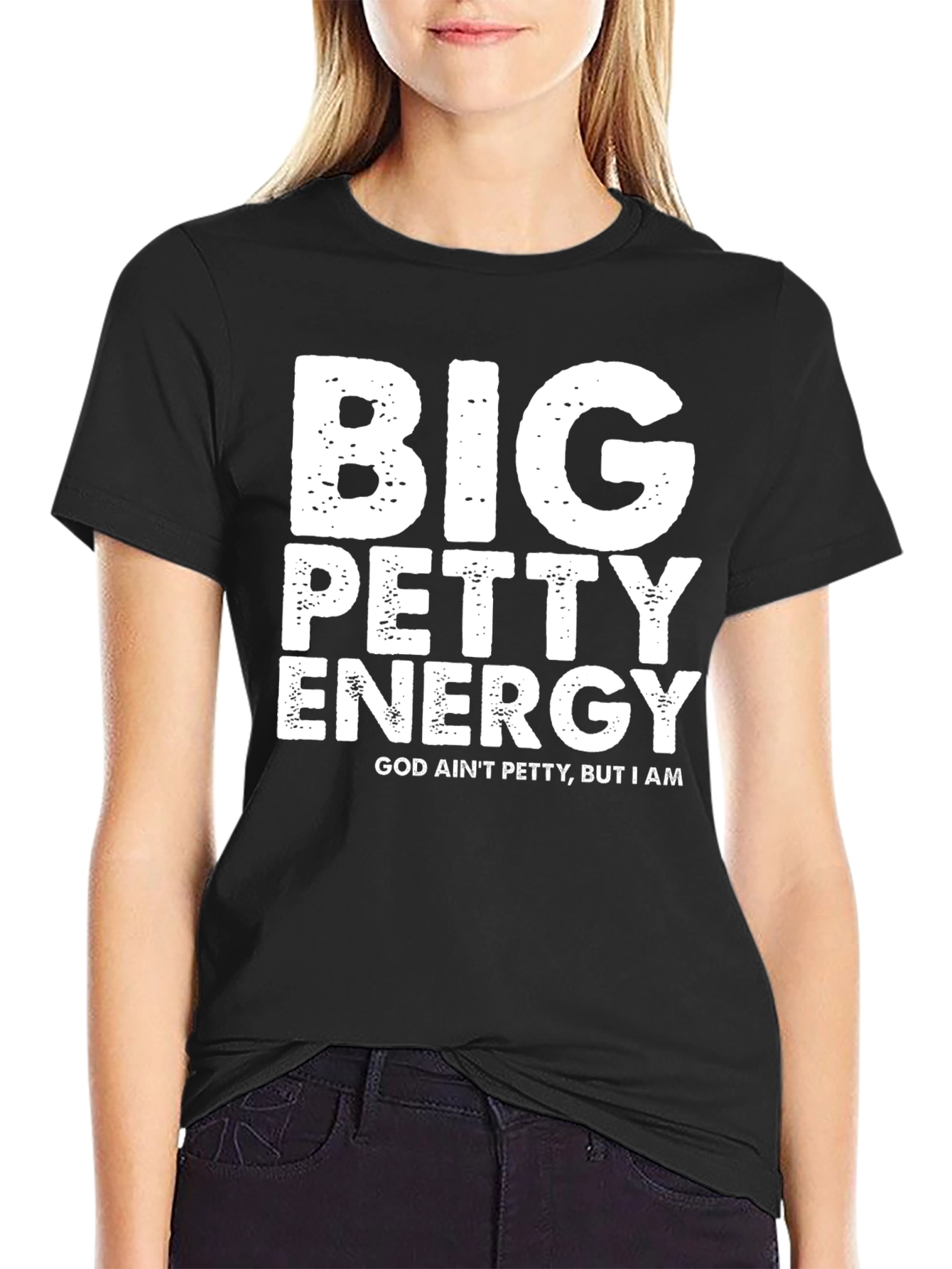 Black Big Petty Energy Graphic Tee view 2