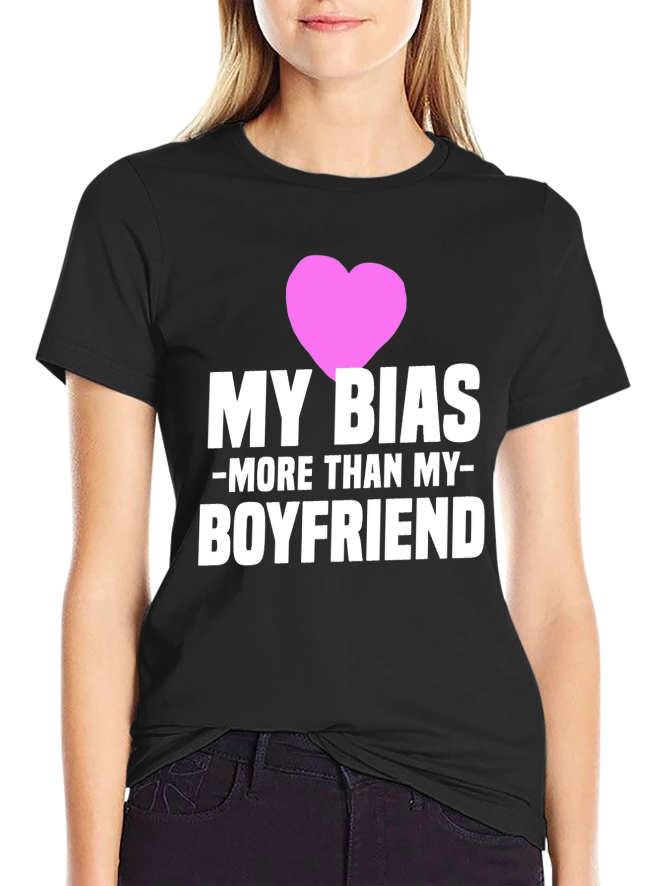 Black My Bias > Boyfriend Graphic T-Shirt - Novelty Tee view 2