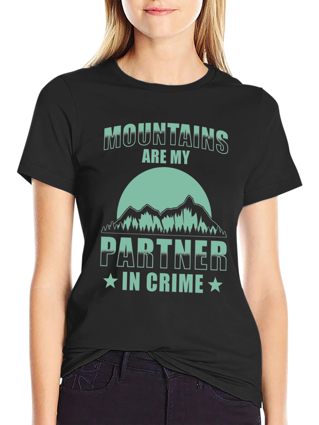 Black Mountains Are My Partner In Crime T-Shirt view 2