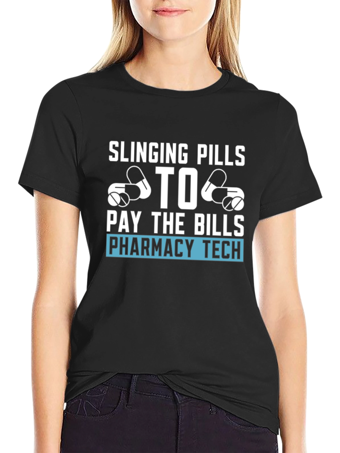 Black Pharmacy Tech T-Shirt - Slinging Pills view 2