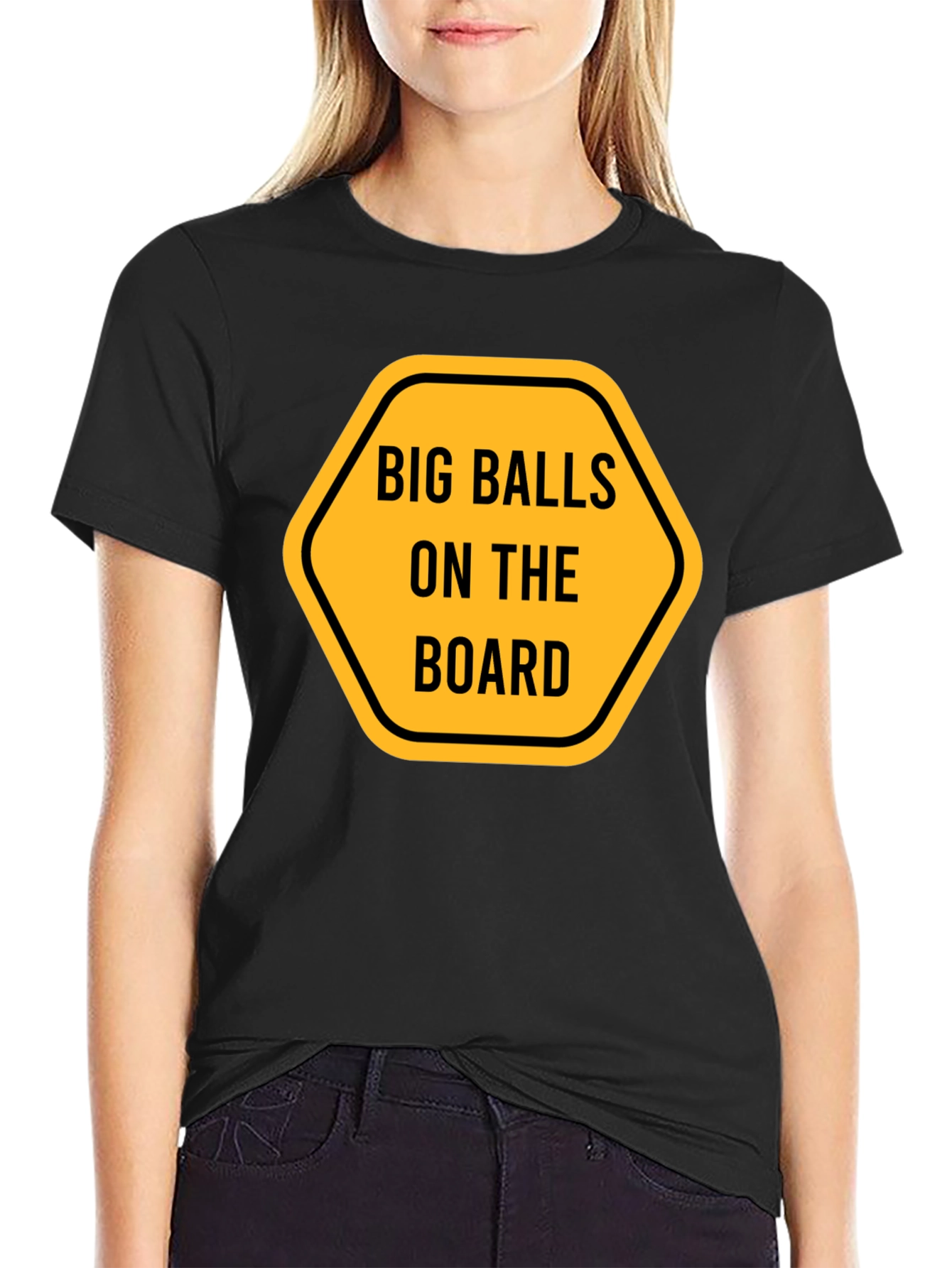 Black Big Balls on the Board Graphic Tee view 2