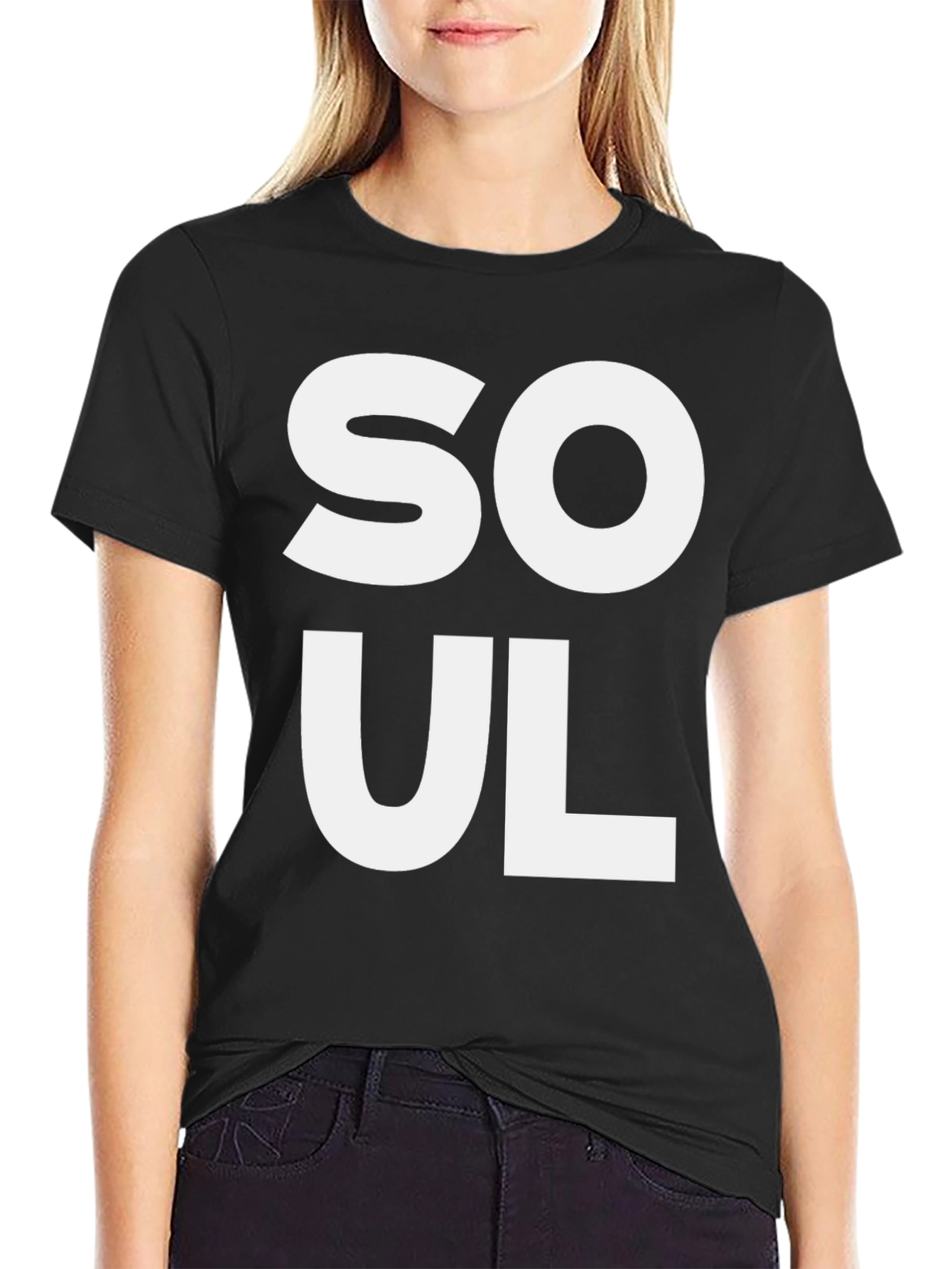 Black Soul Graphic Print Black T-Shirt view 2