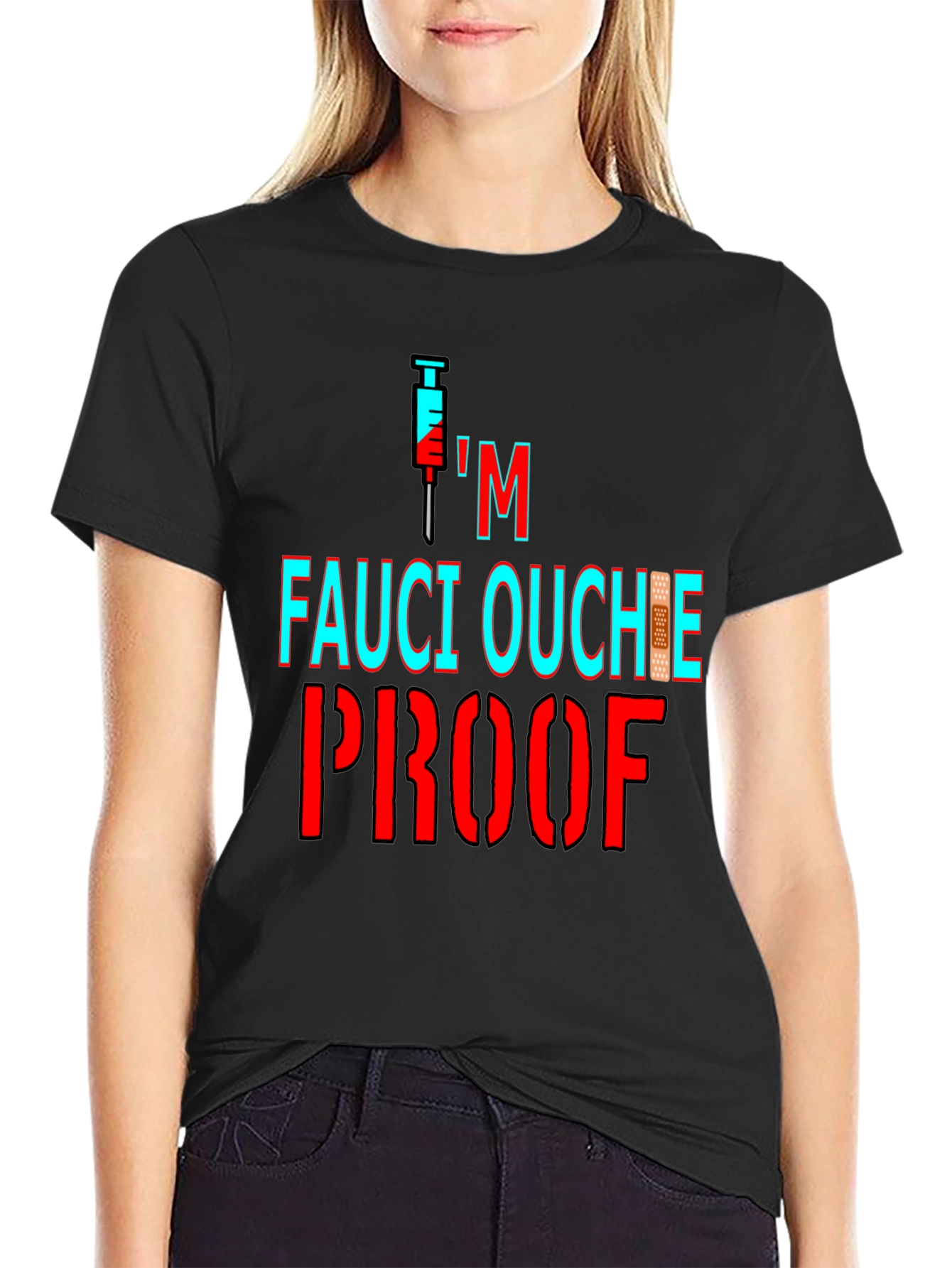 Black Fauci Ouchie Proof Graphic Tee - Black view 2