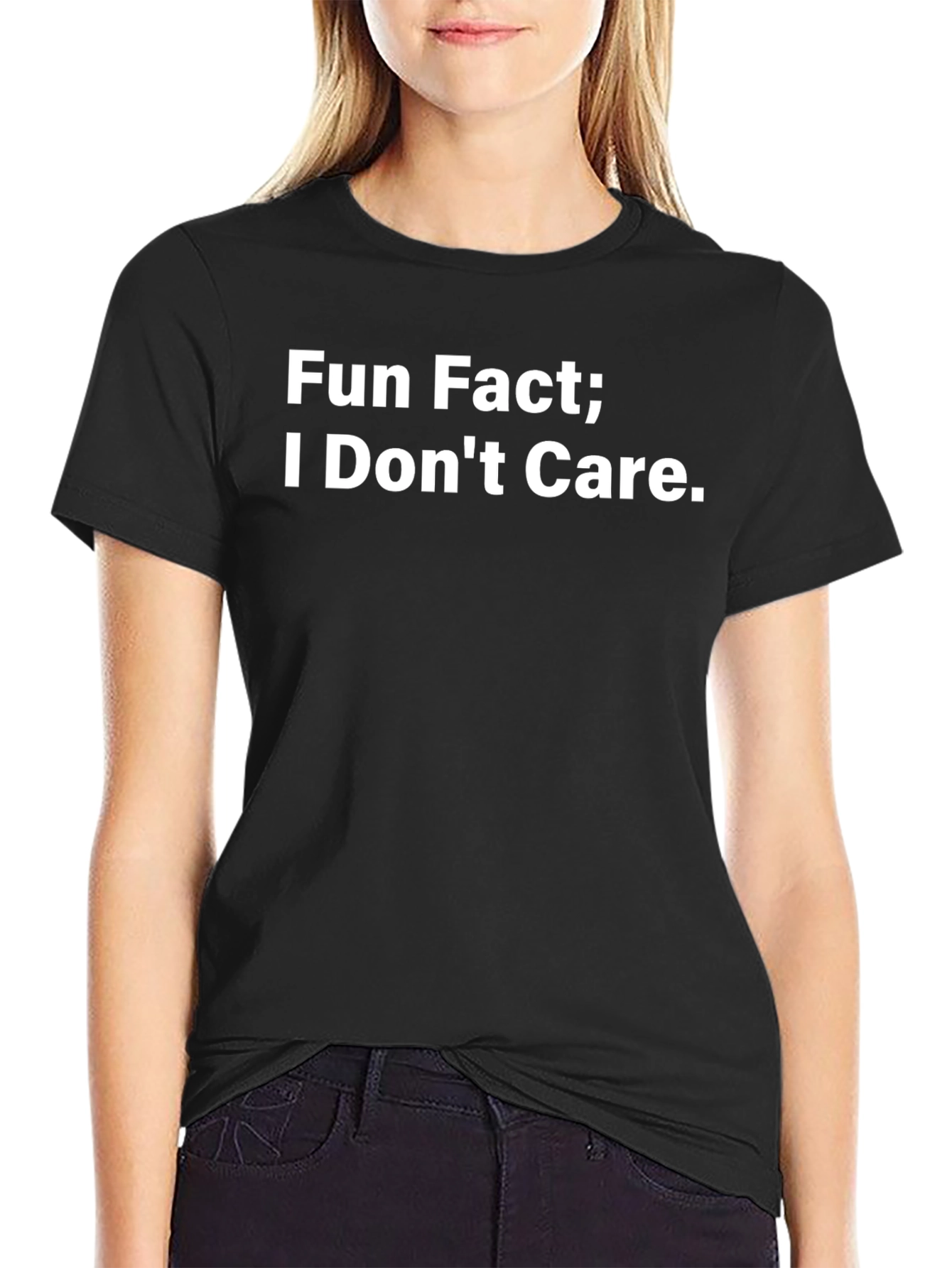 Black Fun Fact I Don't Care T-Shirt view 2