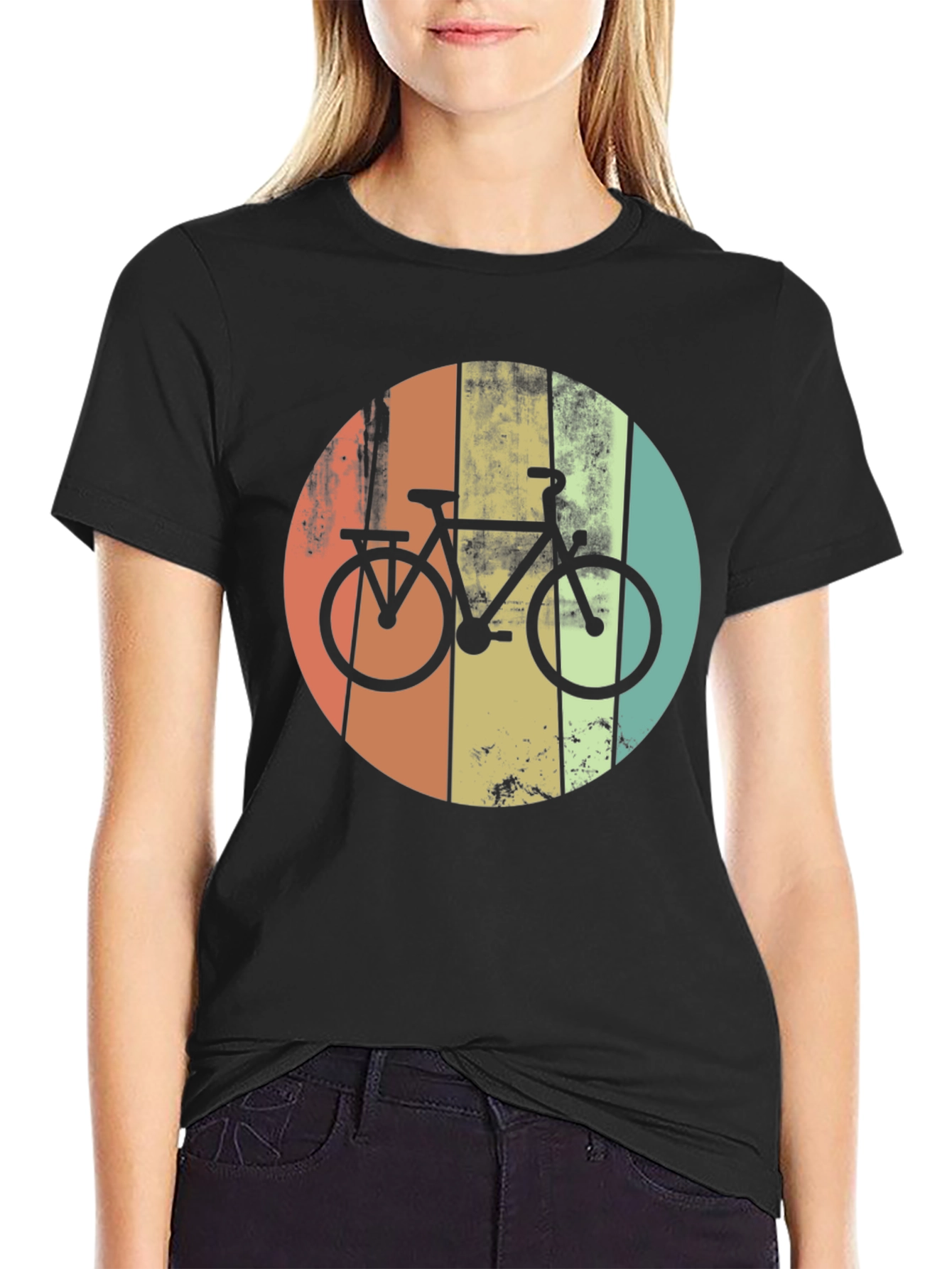Black Retro Bike Graphic Tee view 2