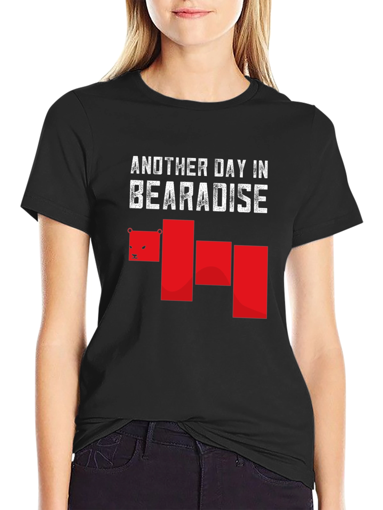 Black Bearadise T-Shirt: Relaxed Fit, Cool Graphic Tee view 2