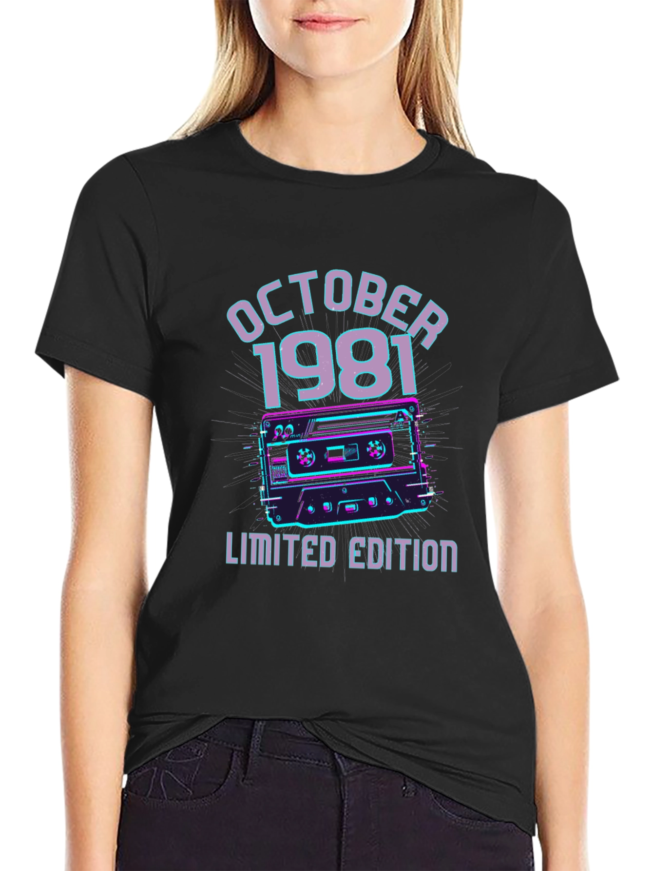 Black October 1981 Limited Edition Cassette Graphic T-Shirt view 2