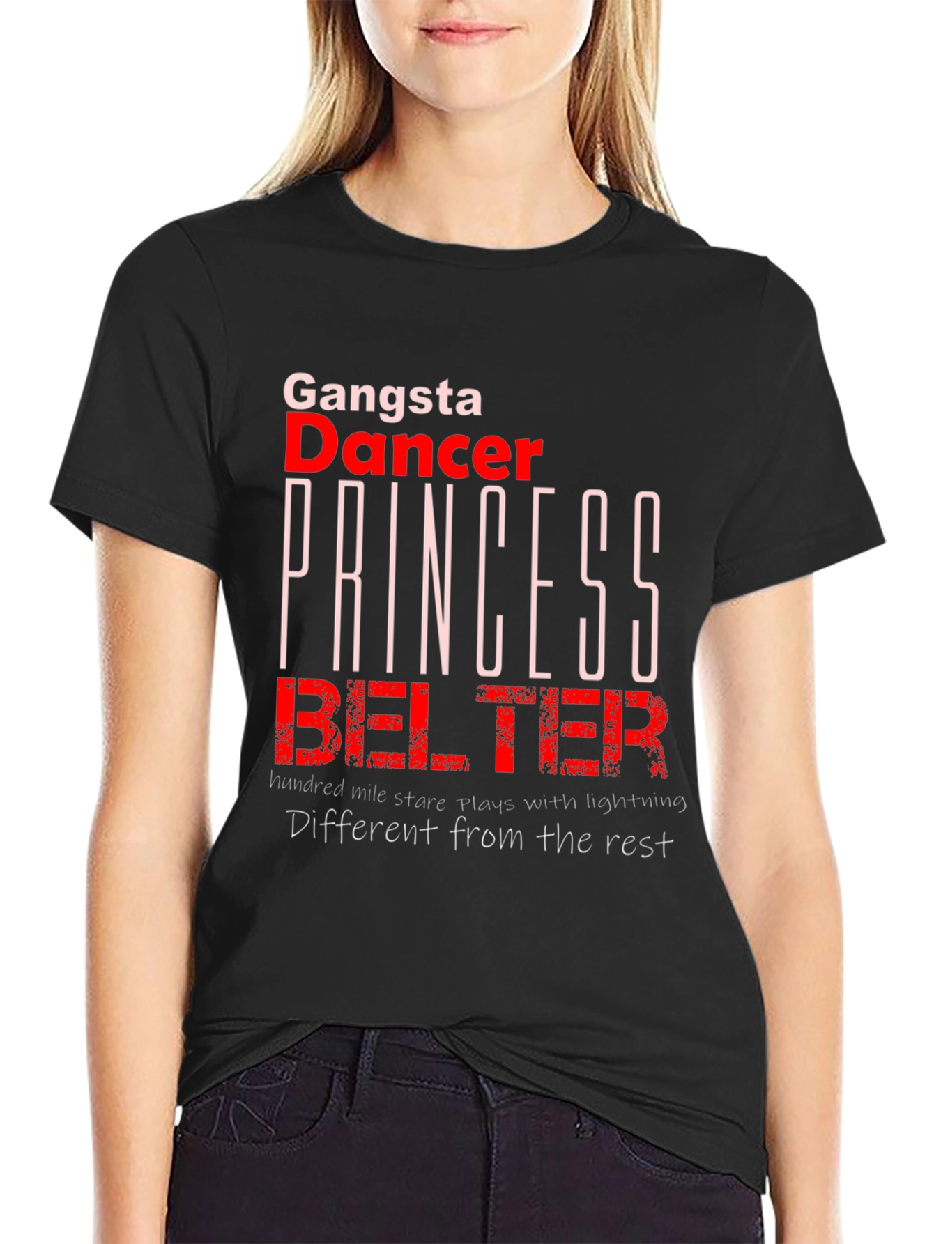 Black Gangsta Dancer Princess Belter T-Shirt view 2