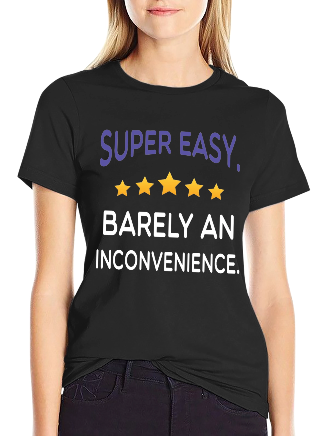 Black Super Easy Barely an Inconvenience Graphic Tee view 2