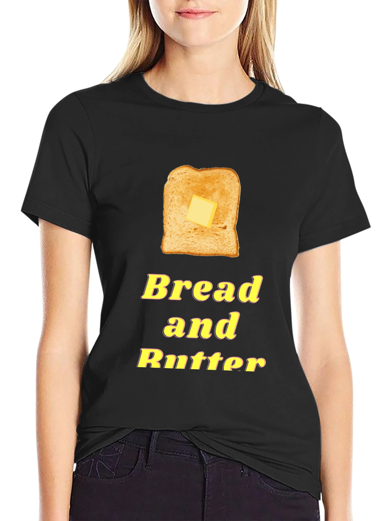 Black Bread and Butter Graphic Tee - Foodie T-Shirt view 2