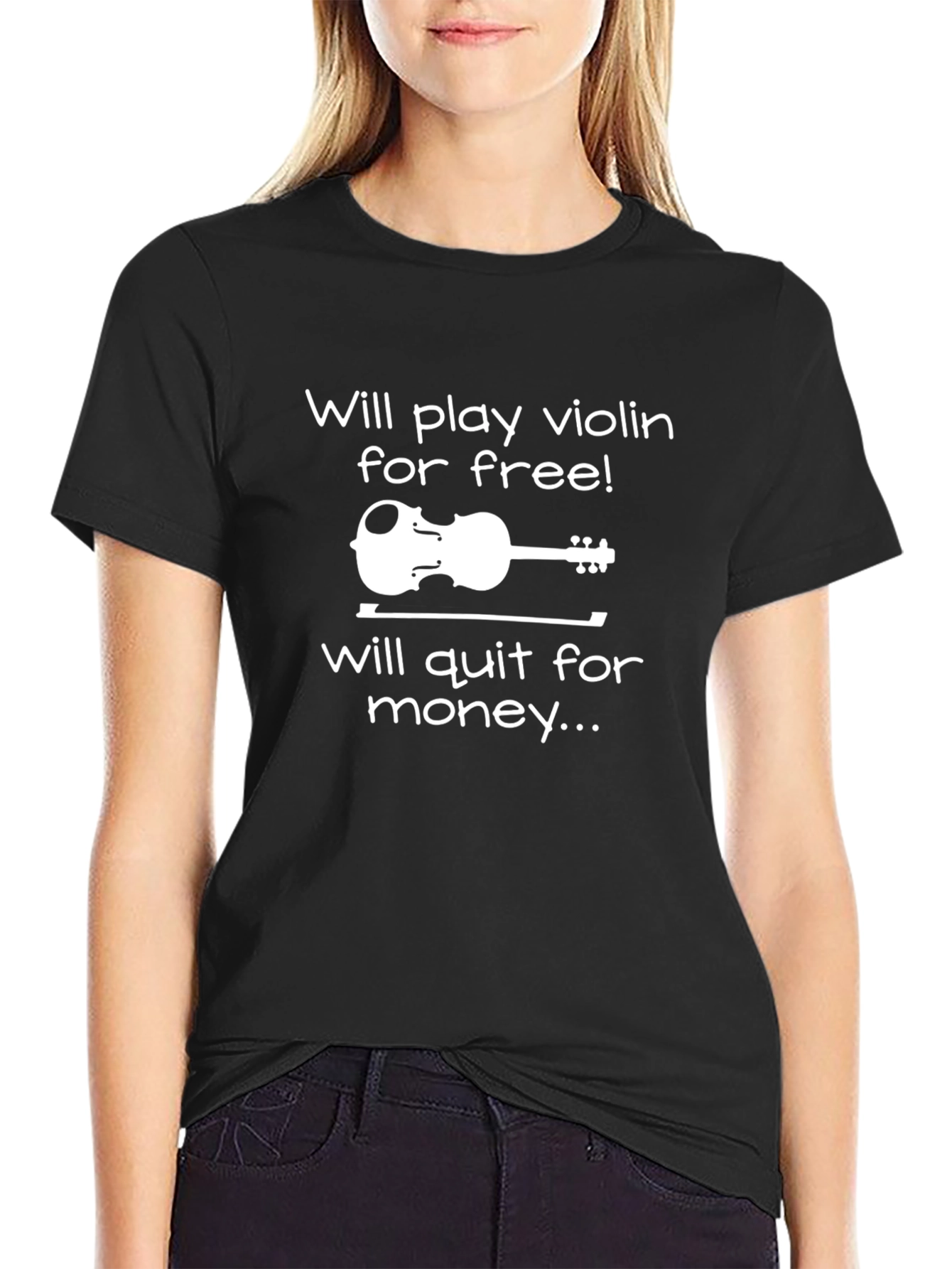 Black Will Play Violin For Free T-Shirt view 2