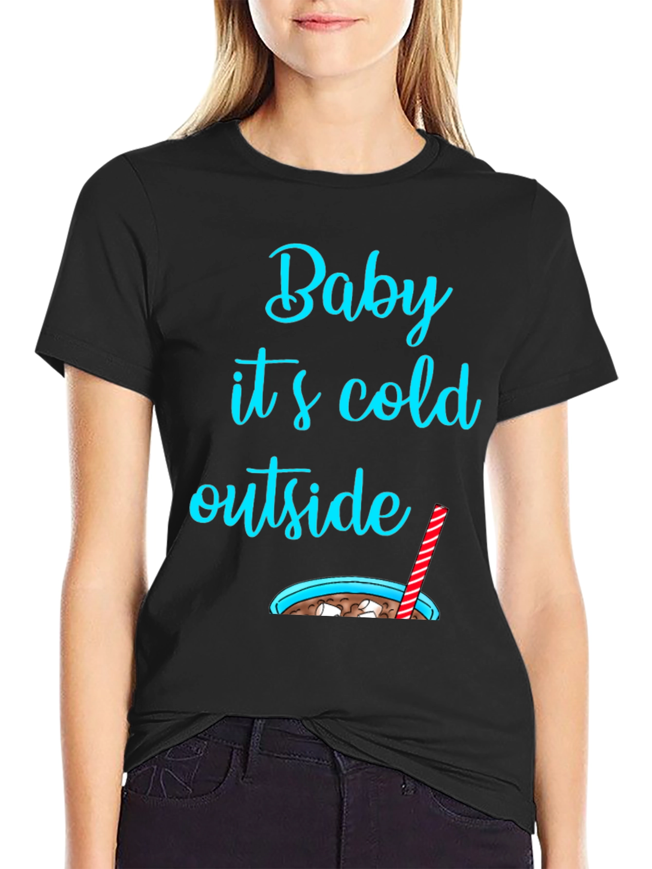 Black Baby It's Cold Outside Graphic Tee view 2
