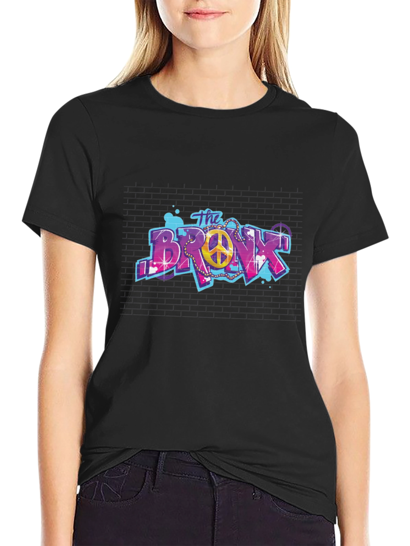 Black The Bronx Retro Graphic Tee view 2