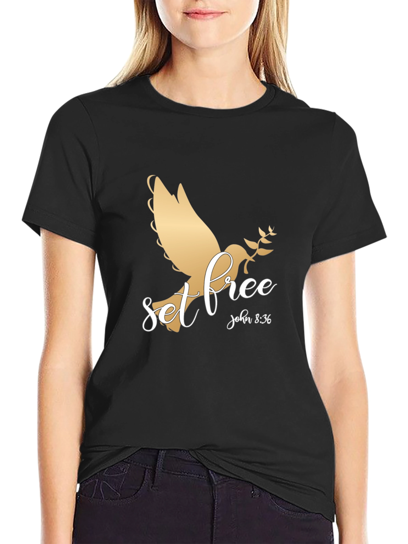 Black Set Free Graphic T-Shirt - Christian Apparel view 2