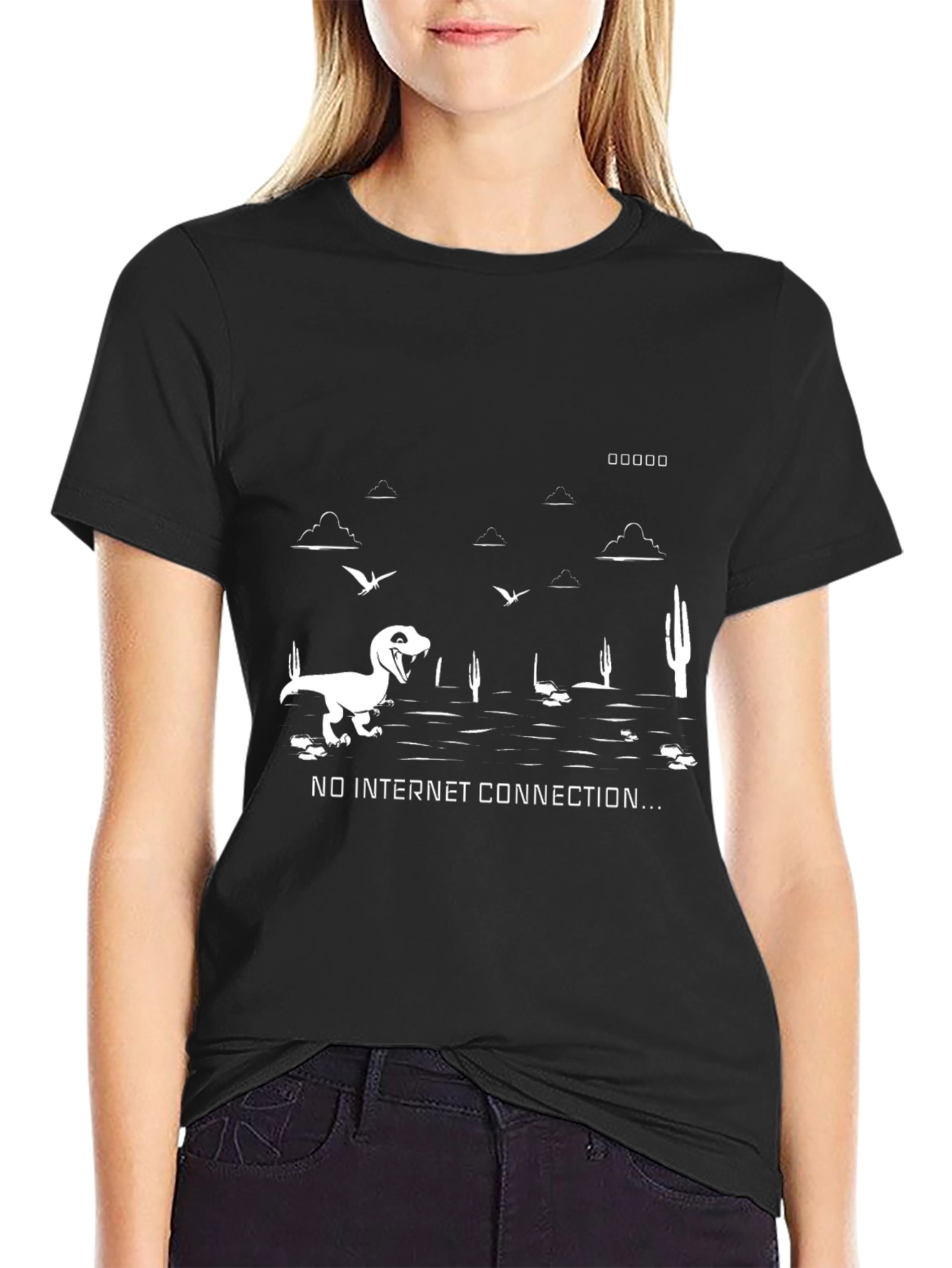 Black No Internet Connection T-Shirt view 2