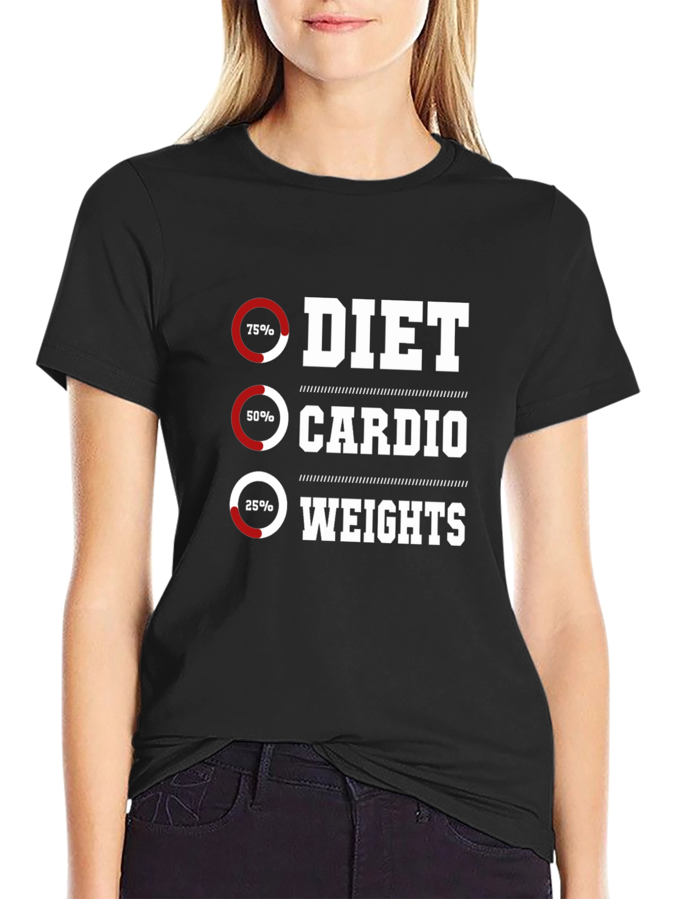 Black Diet, Cardio, Weights Fitness T-Shirt view 2