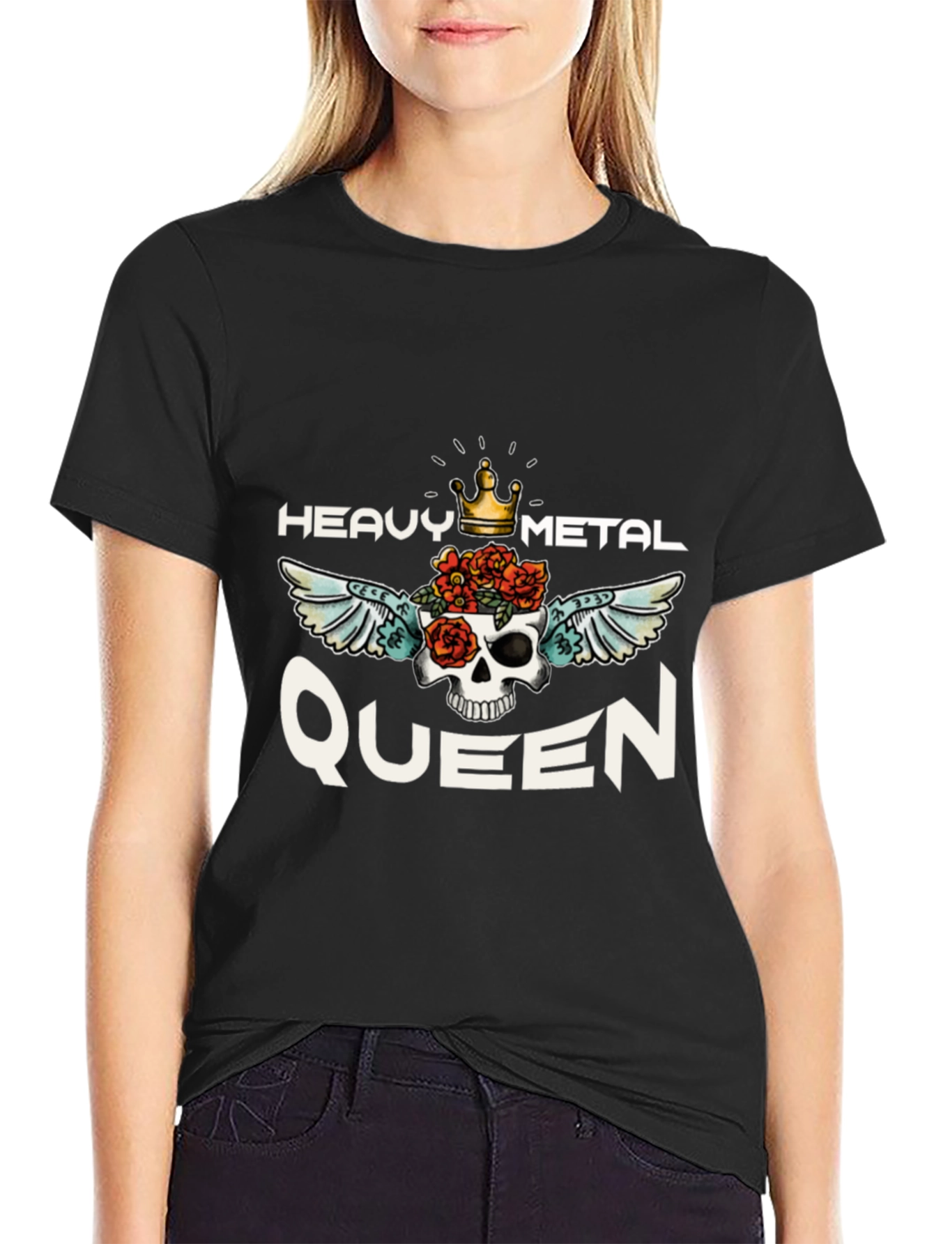 Black Heavy Metal Queen Graphic Tee view 2
