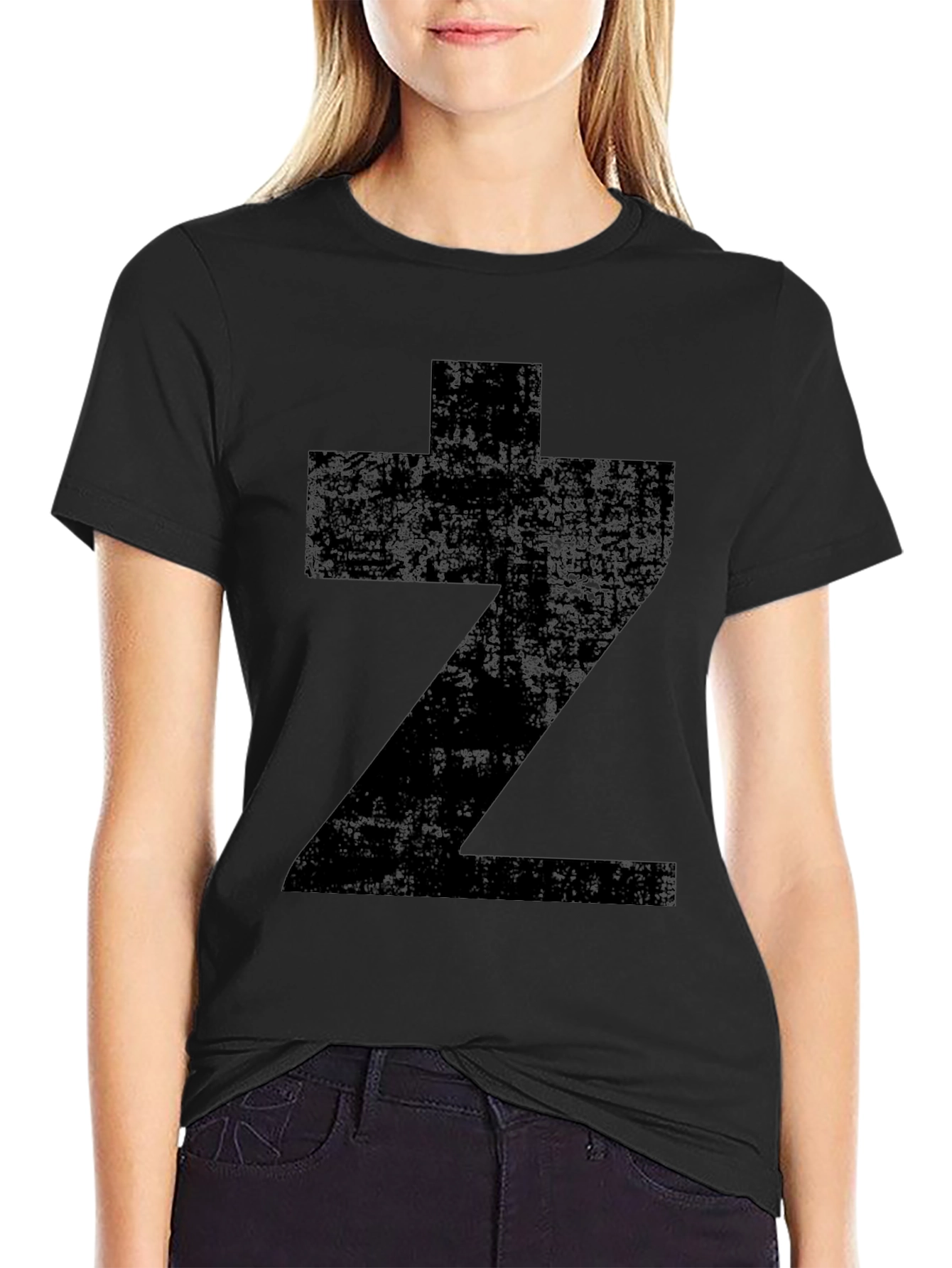 Black Bold Symbol Black T-Shirt view 2