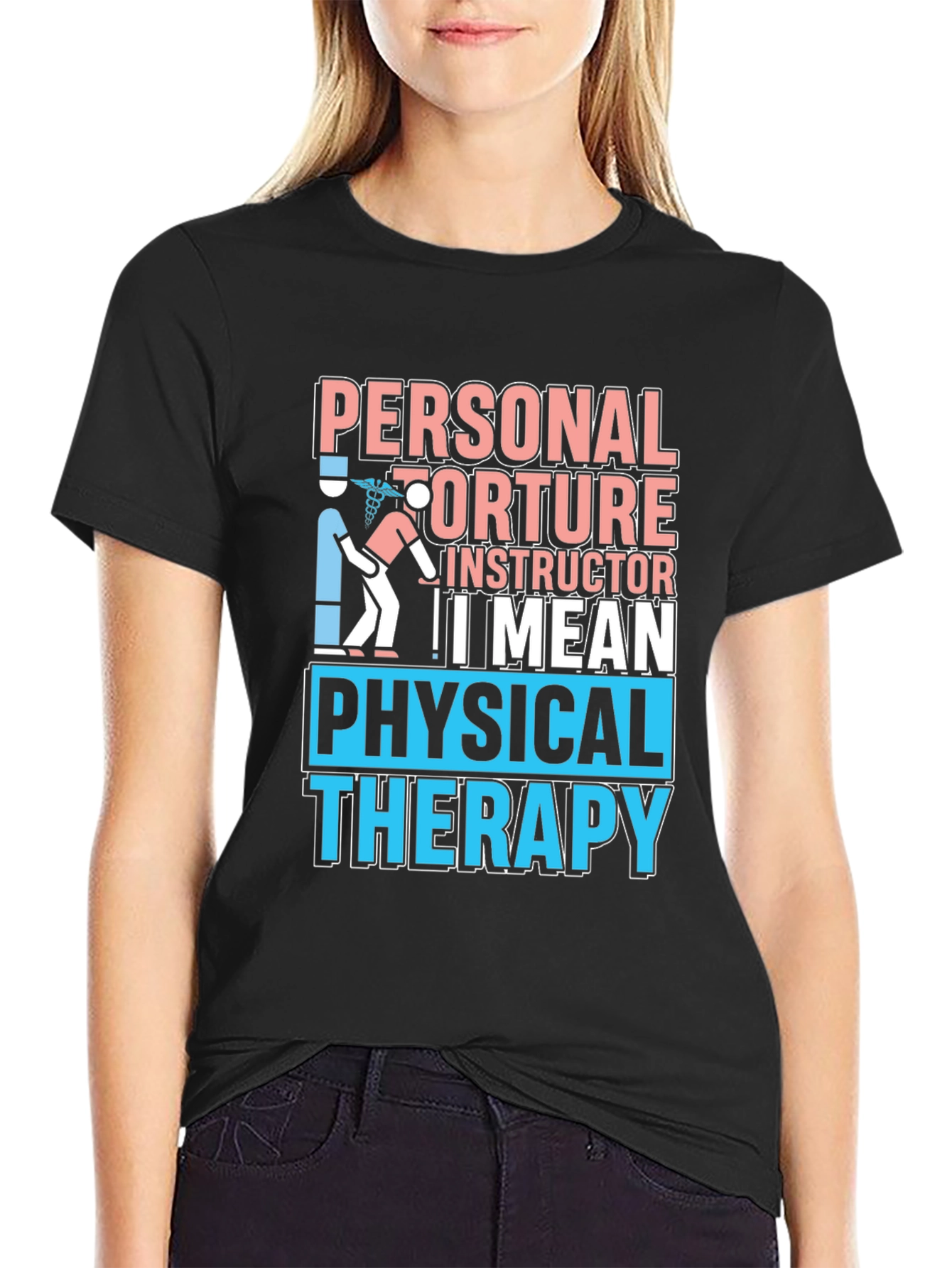 Black Personal Torture Instructor T-Shirt - Physical Therapy Tee view 2