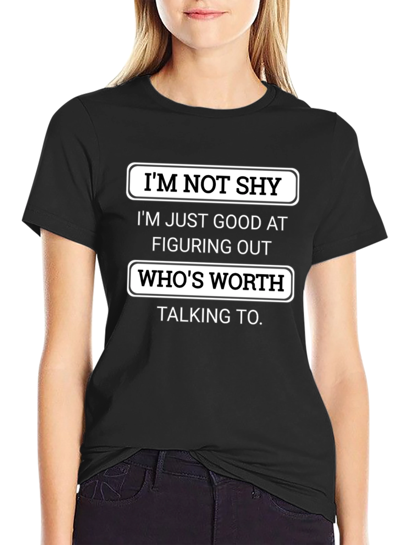Black I'm Not Shy Graphic Tee view 2