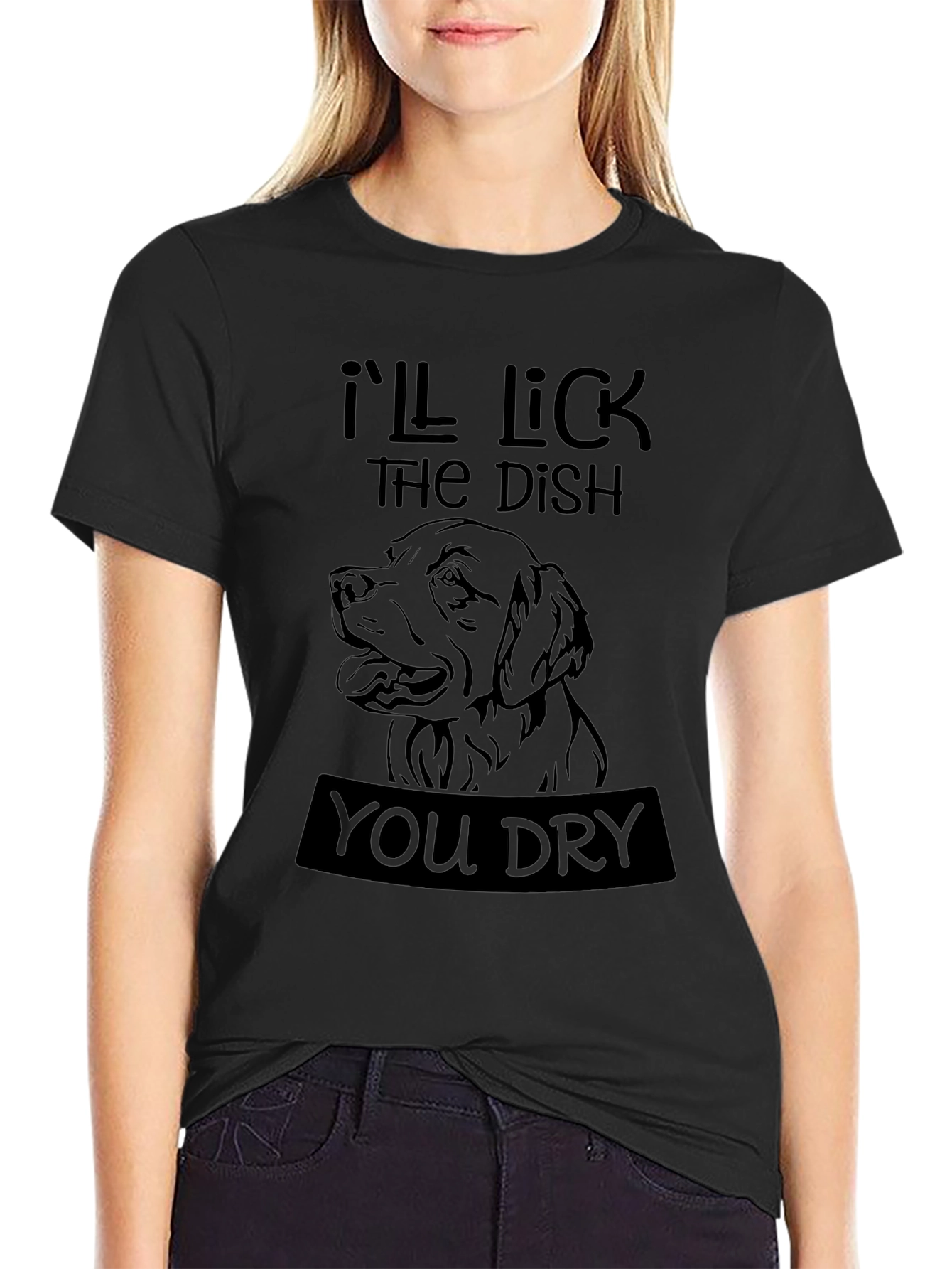 Black I'll Lick The Dish You Dry Graphic Tee view 2