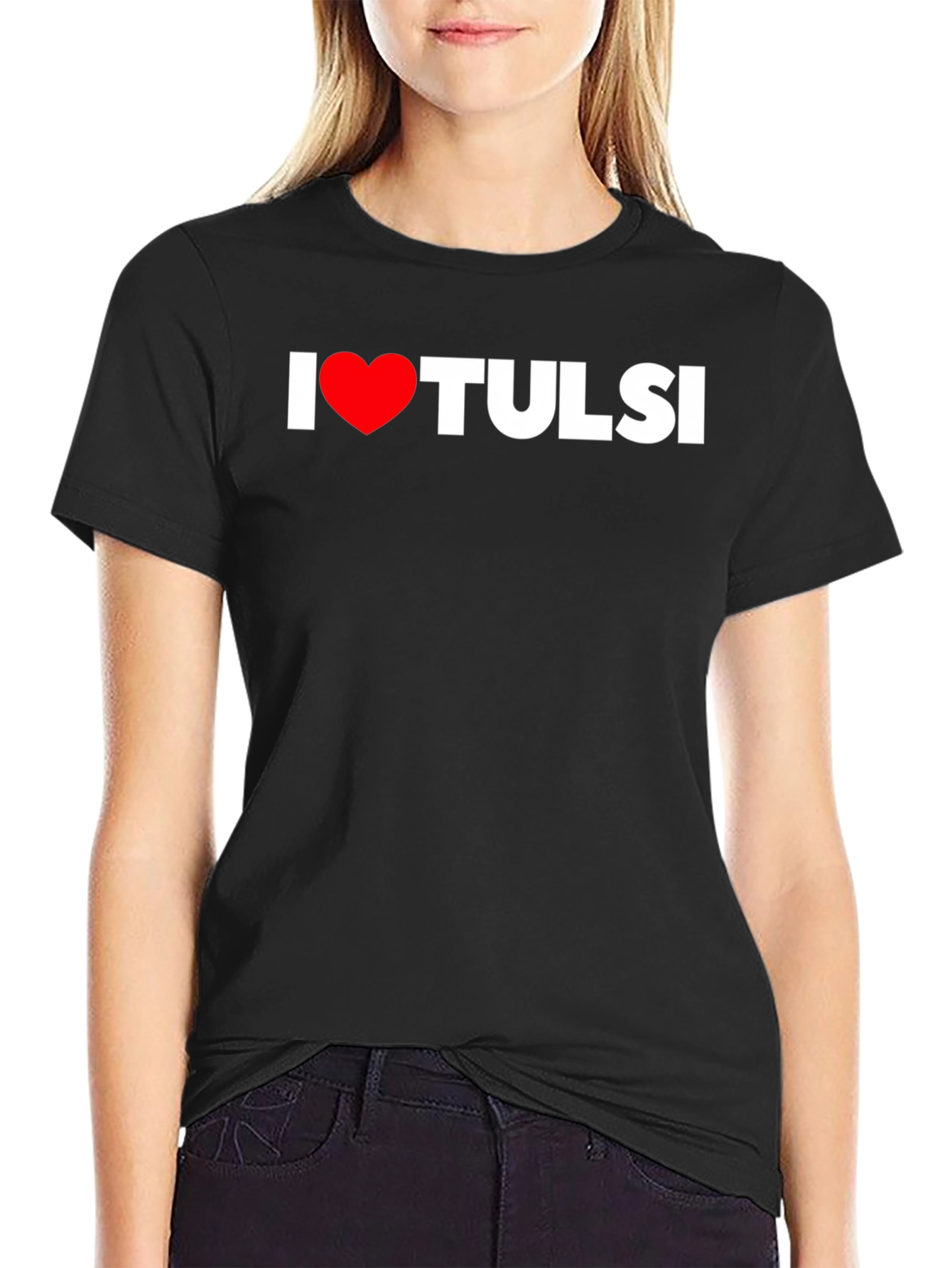 Black I Heart Tulsi T-Shirt - Classic Black Tee view 2