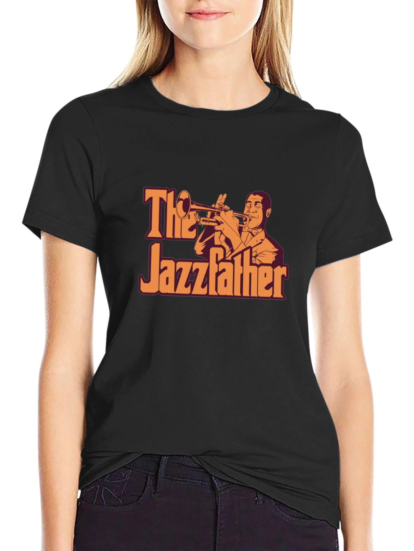 Black The Jazzfather Graphic T-Shirt - Music Lover Tee view 2
