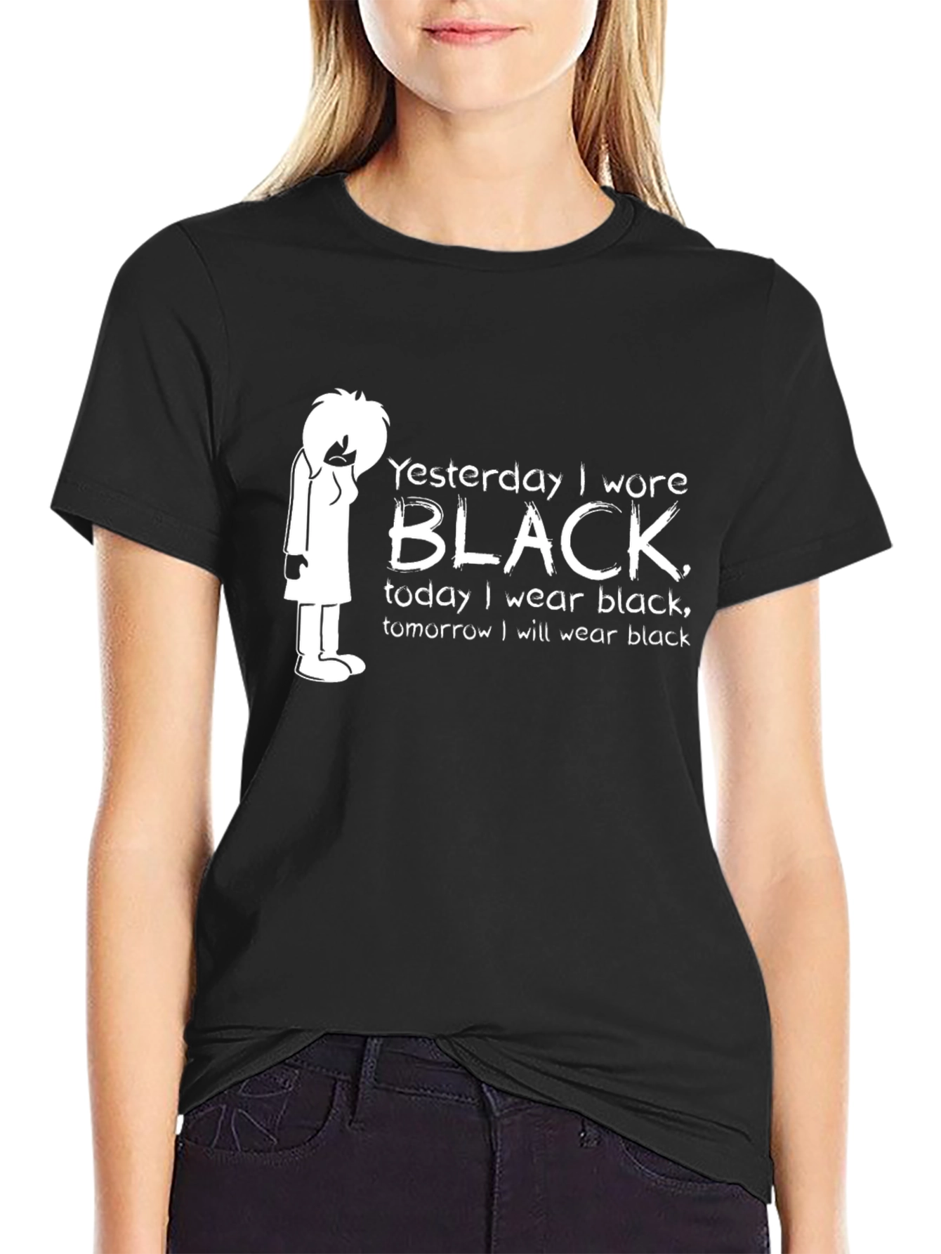 Black Emo Black T-Shirt: Yesterday I Wore Black view 2