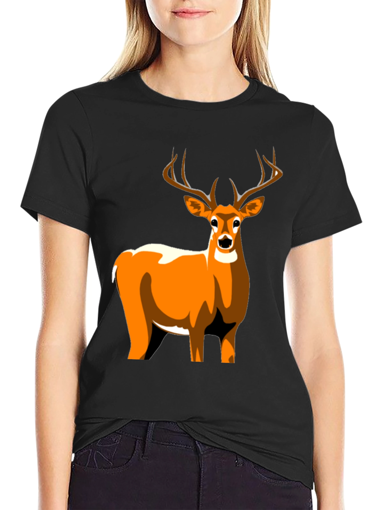 Black Deer Graphic Tee - Stylish Men's T-Shirt view 2